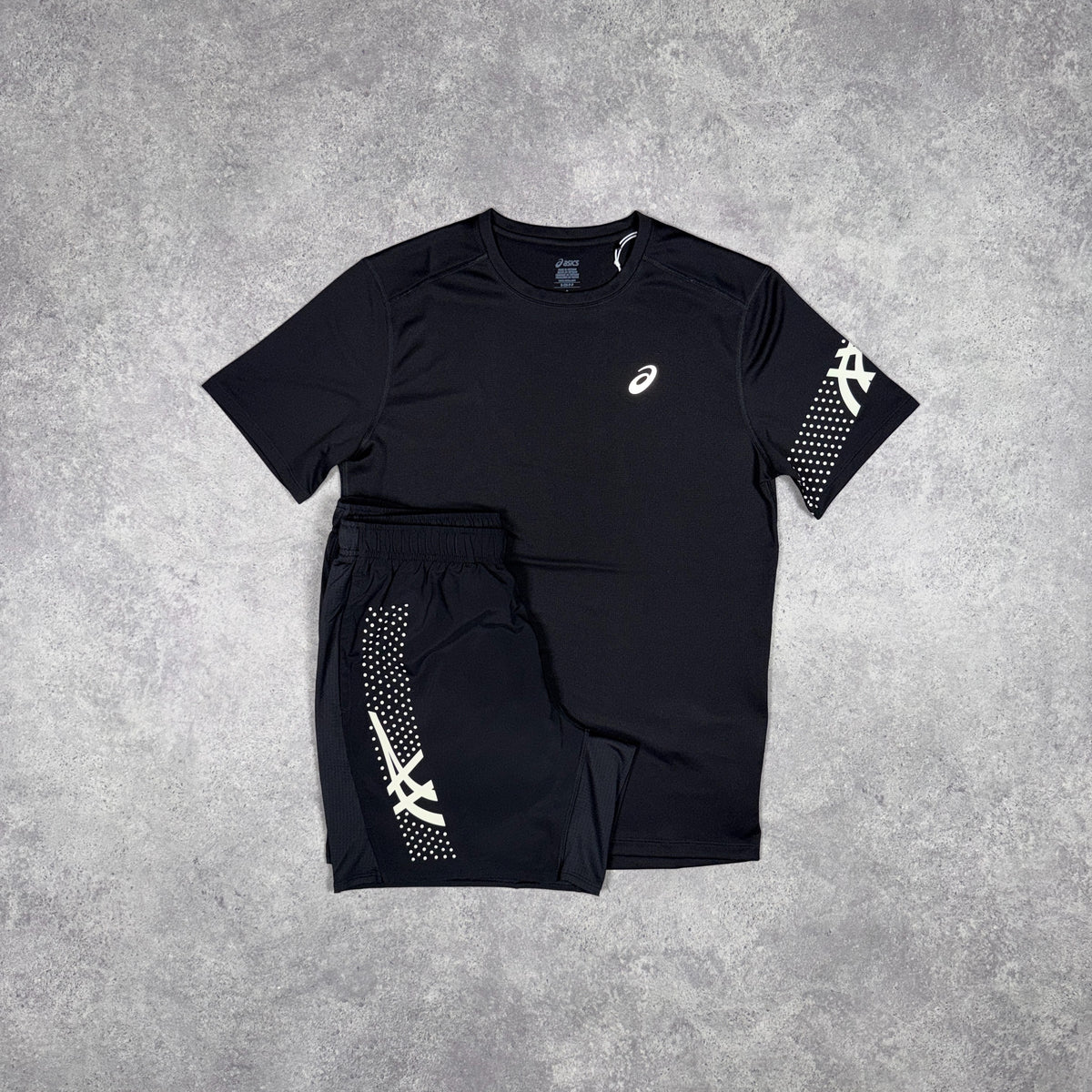 Asics Icon 4 Piece Tracksuit and Shorts Set Black/White