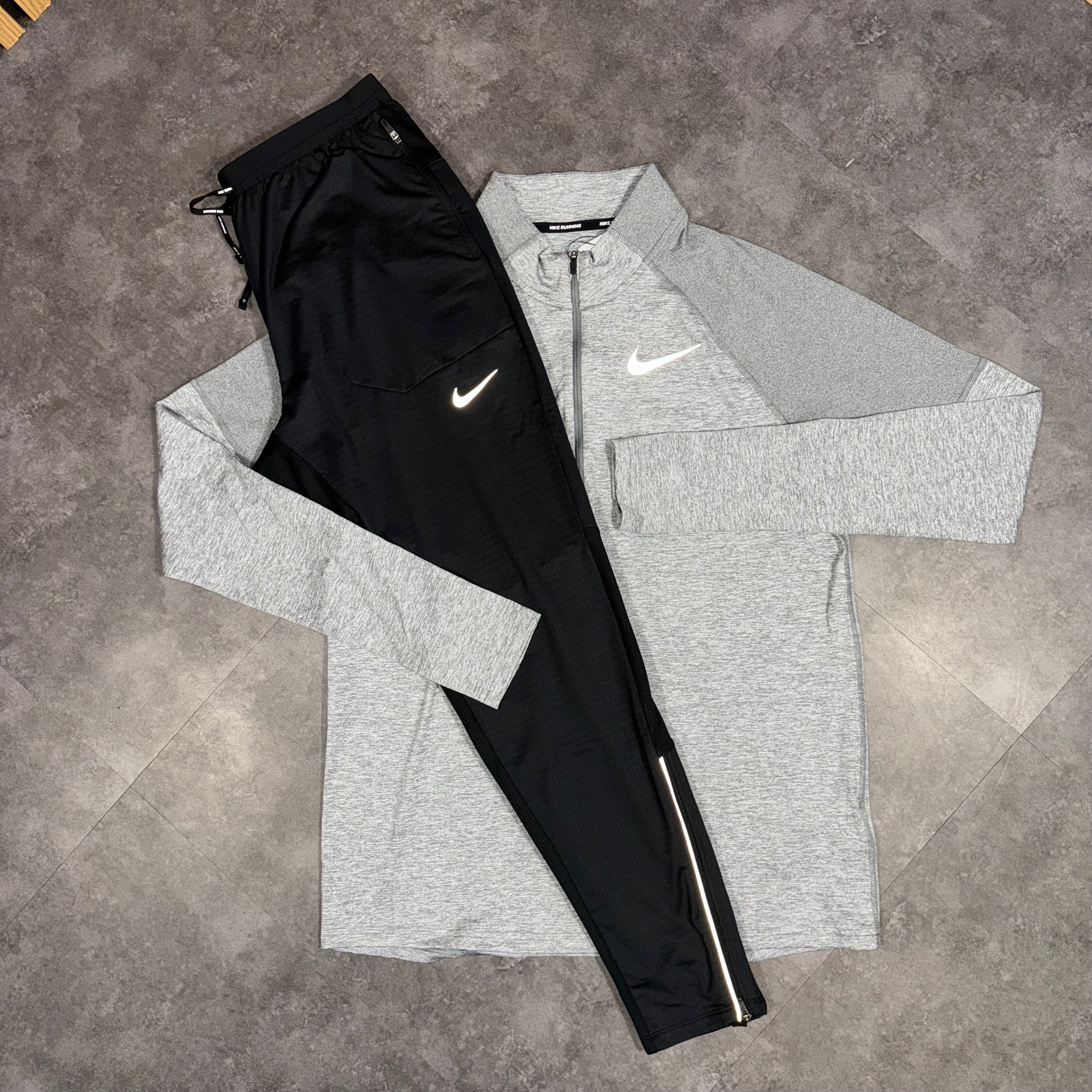 Nike Element Half Zip Tracksuit Grey/Black