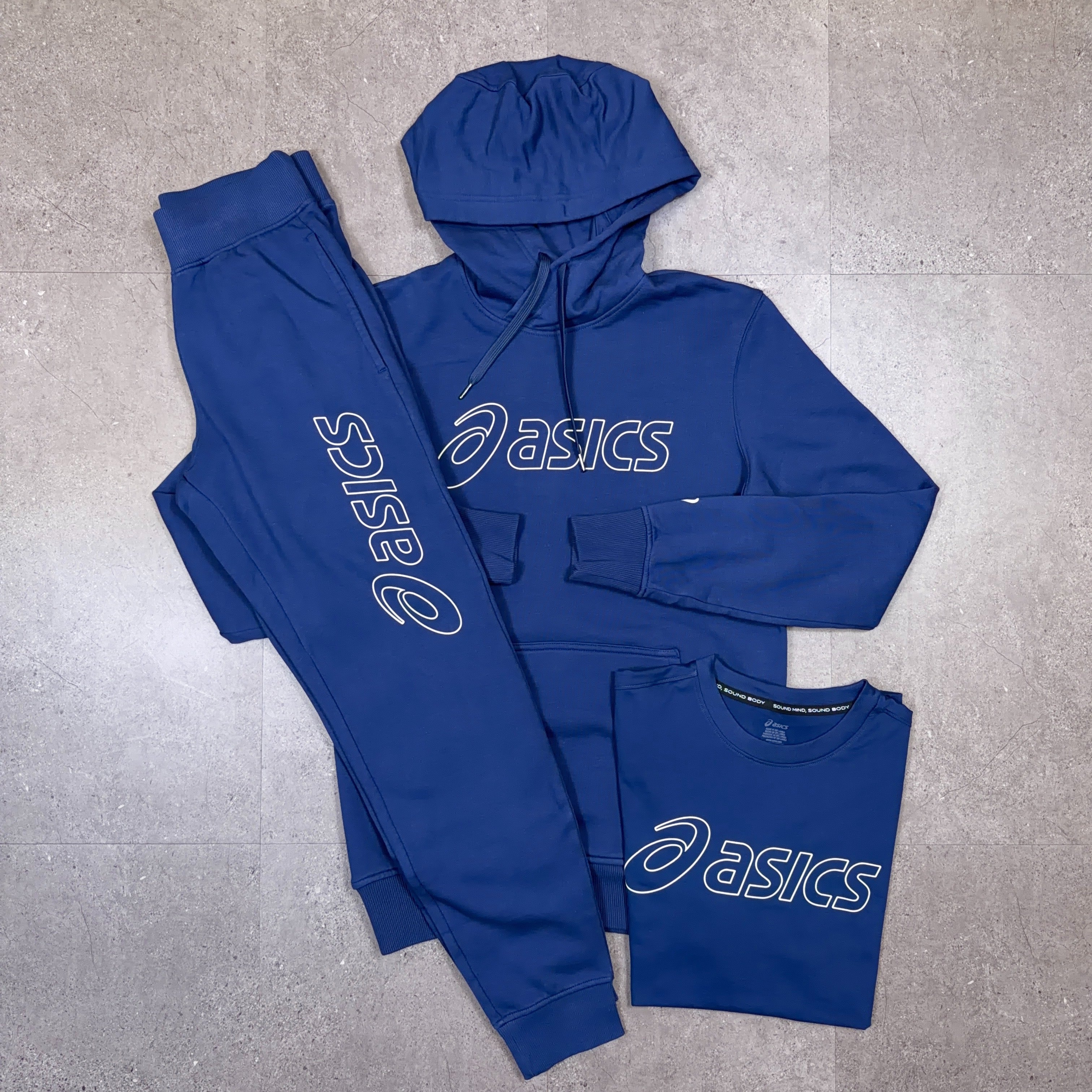 Asics Logo Tracksuit With T-Shirt Blue