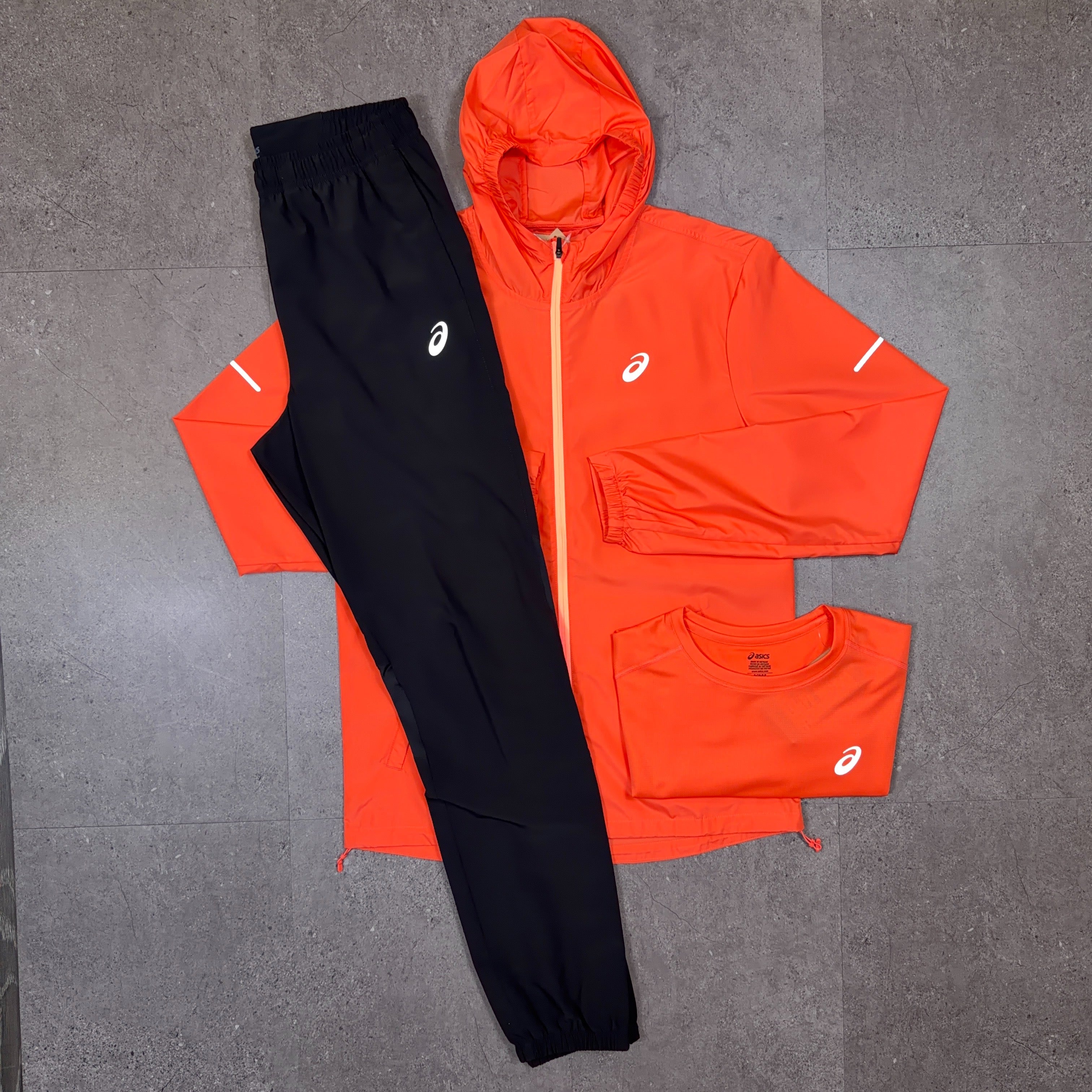 Asics Core 3 Piece Tracksuit Coral/Black