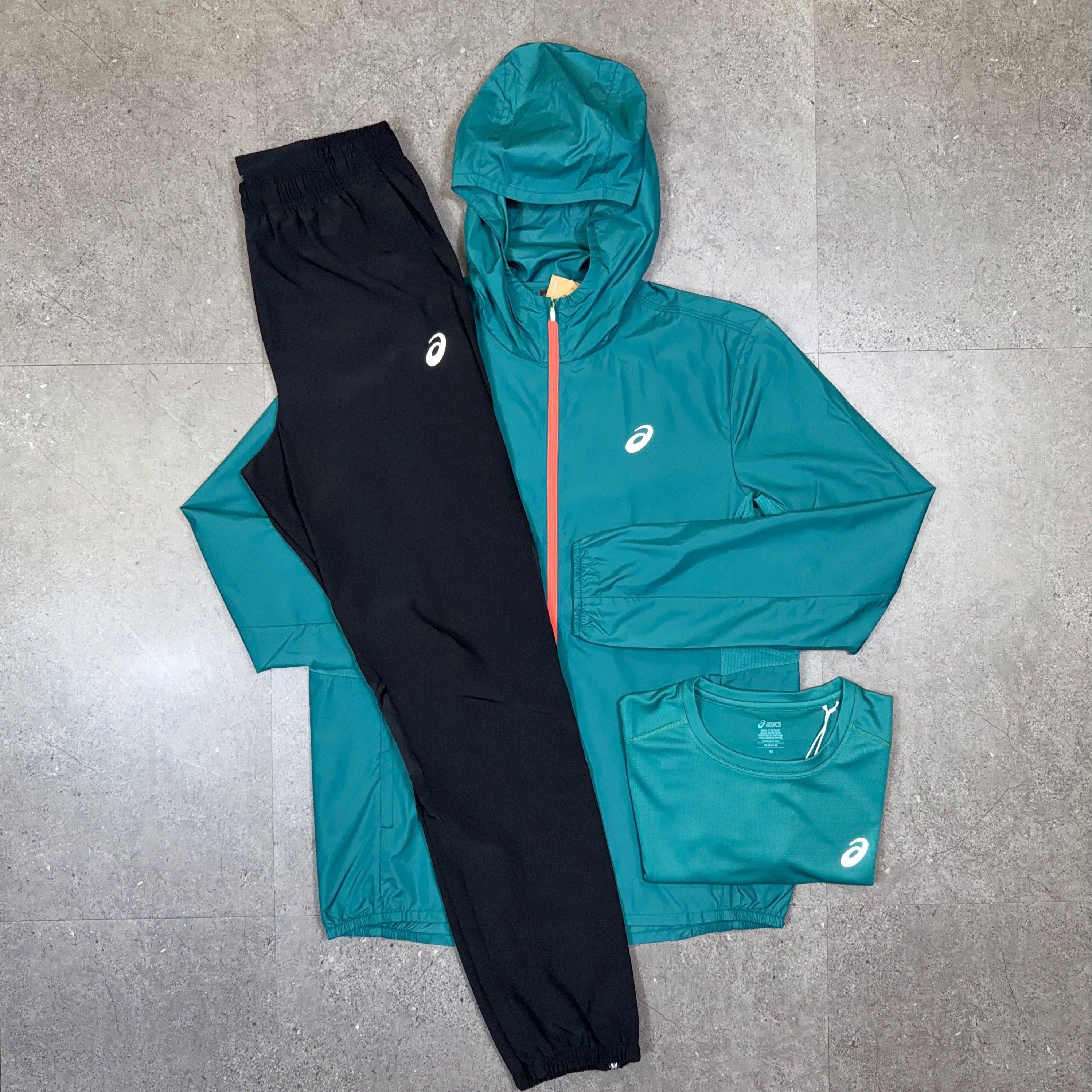 Asics 3 Piece Tracksuit Rainy Lake/Black