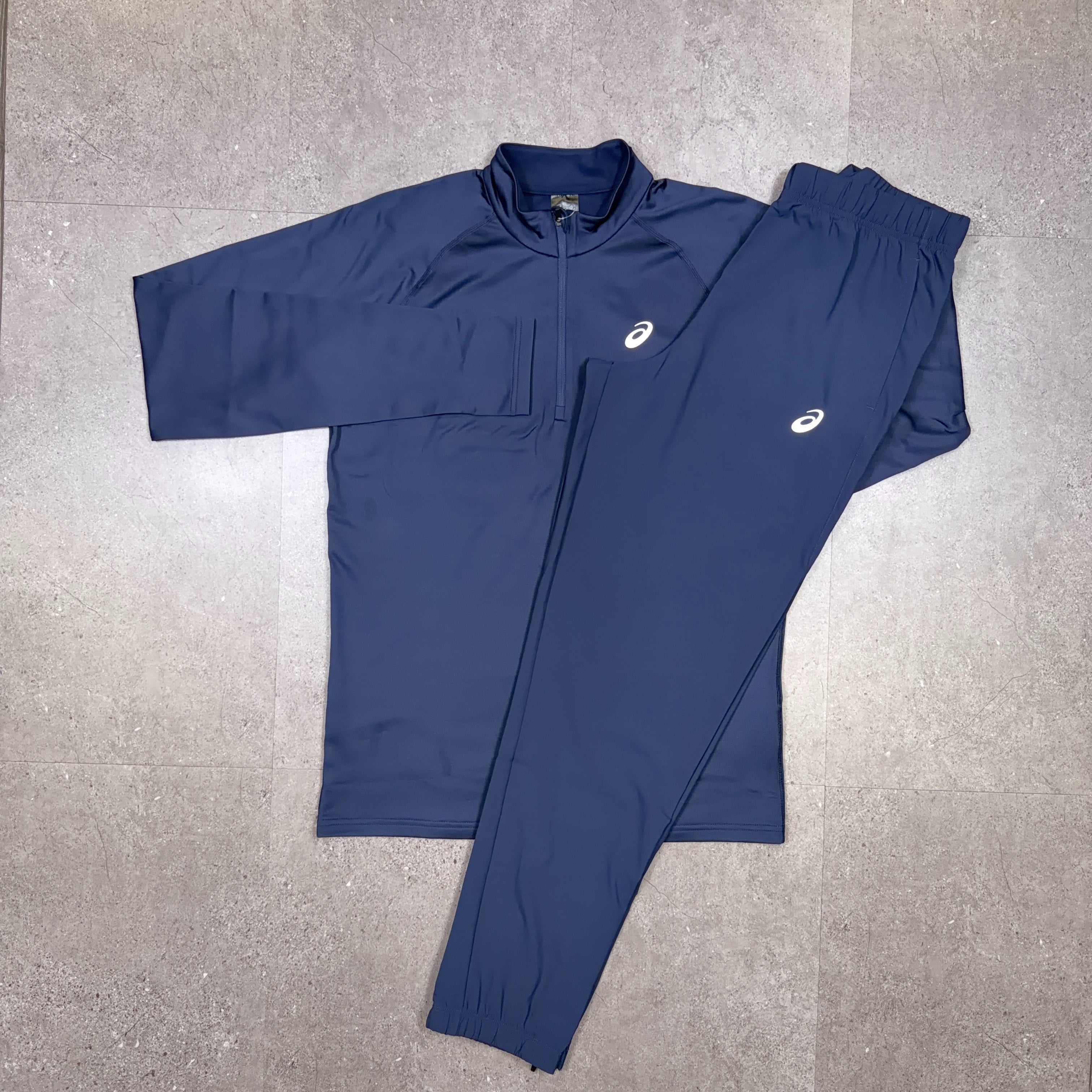 Asics Thermal Half Zip Tracksuit Set Midnight