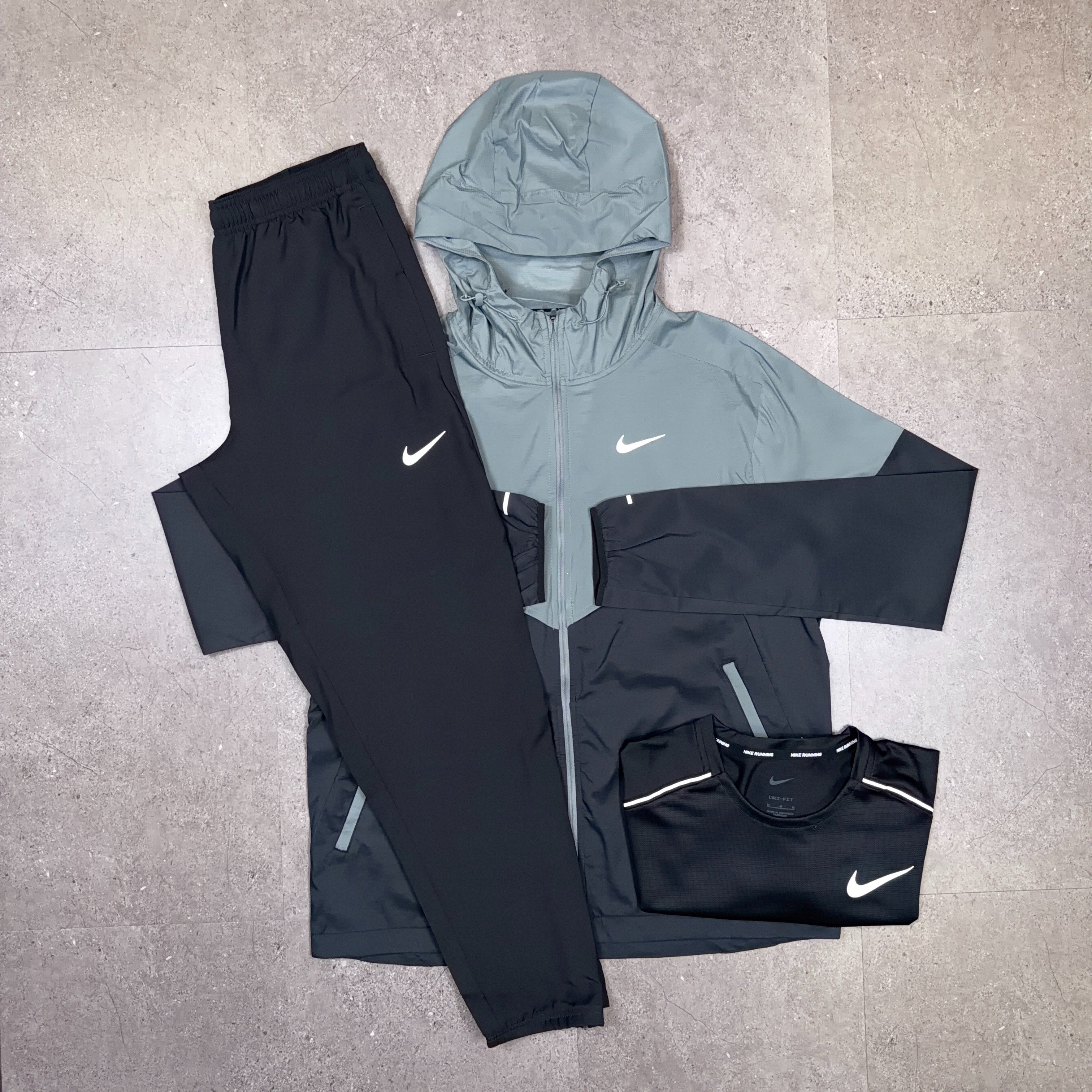Nike 3 Piece Tracksuit Set Grey/Black