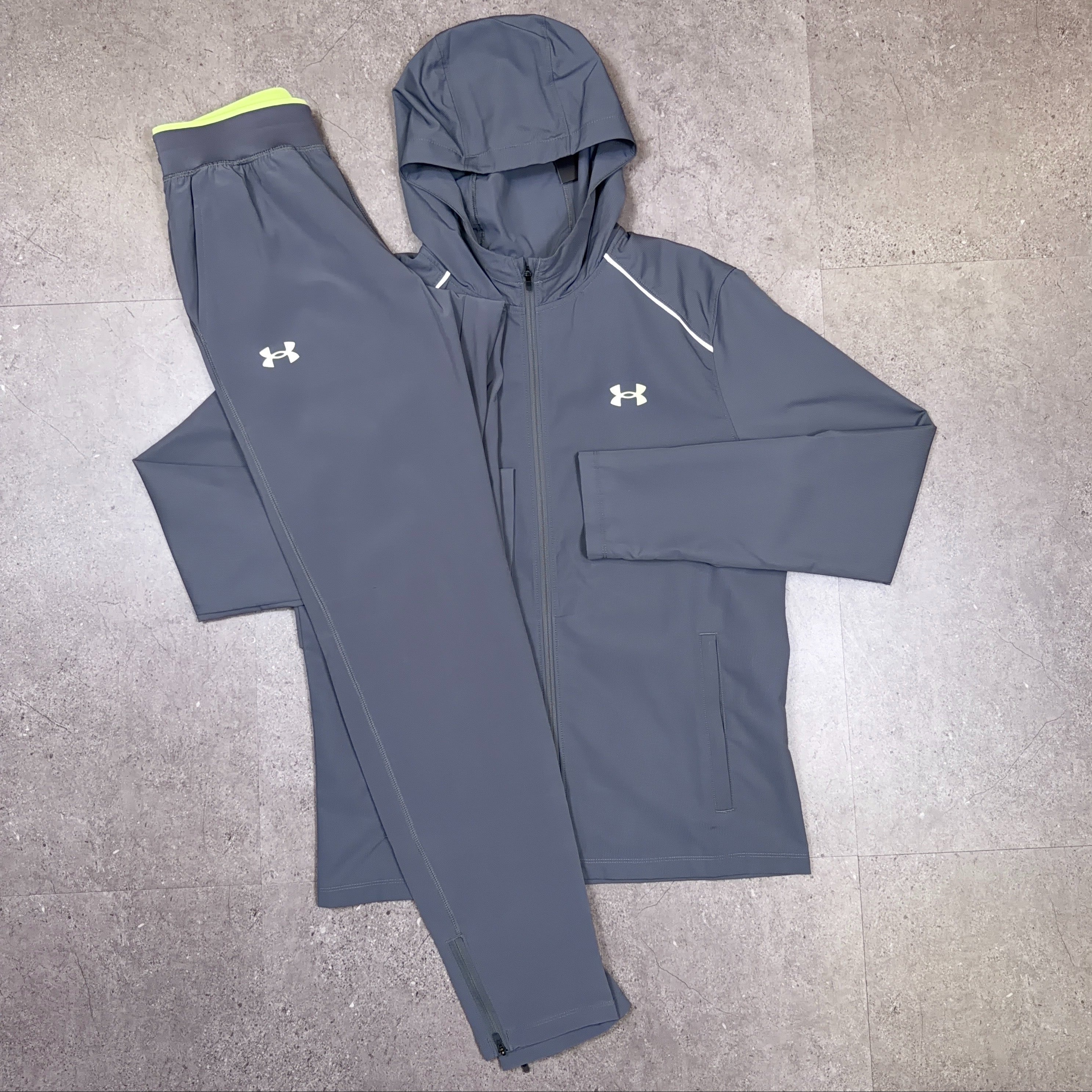 Under Armour Launch Tracksuit Set Grey/Neon