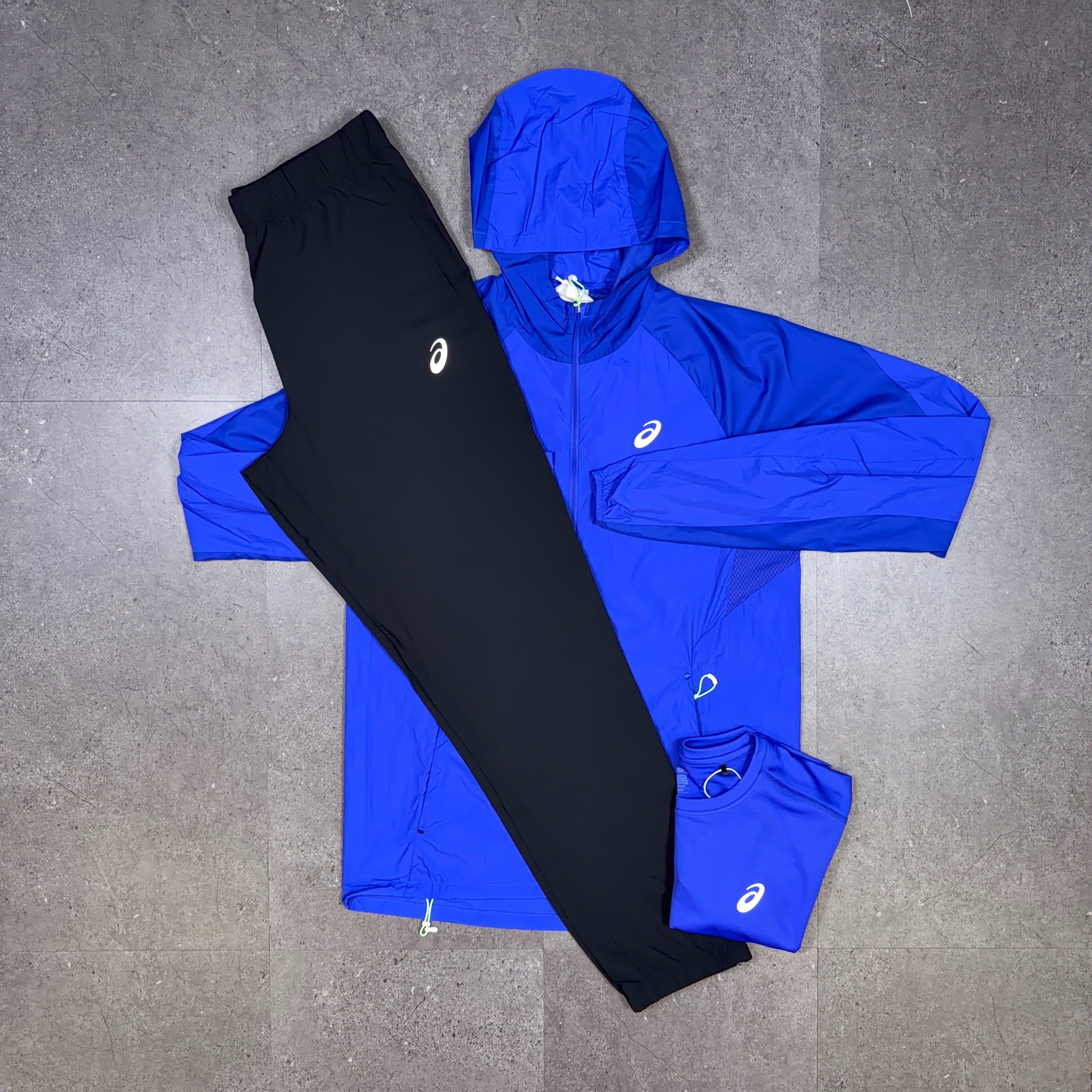 Asics 3 piece Road Tracksuit Set Cobalt Burst/Black