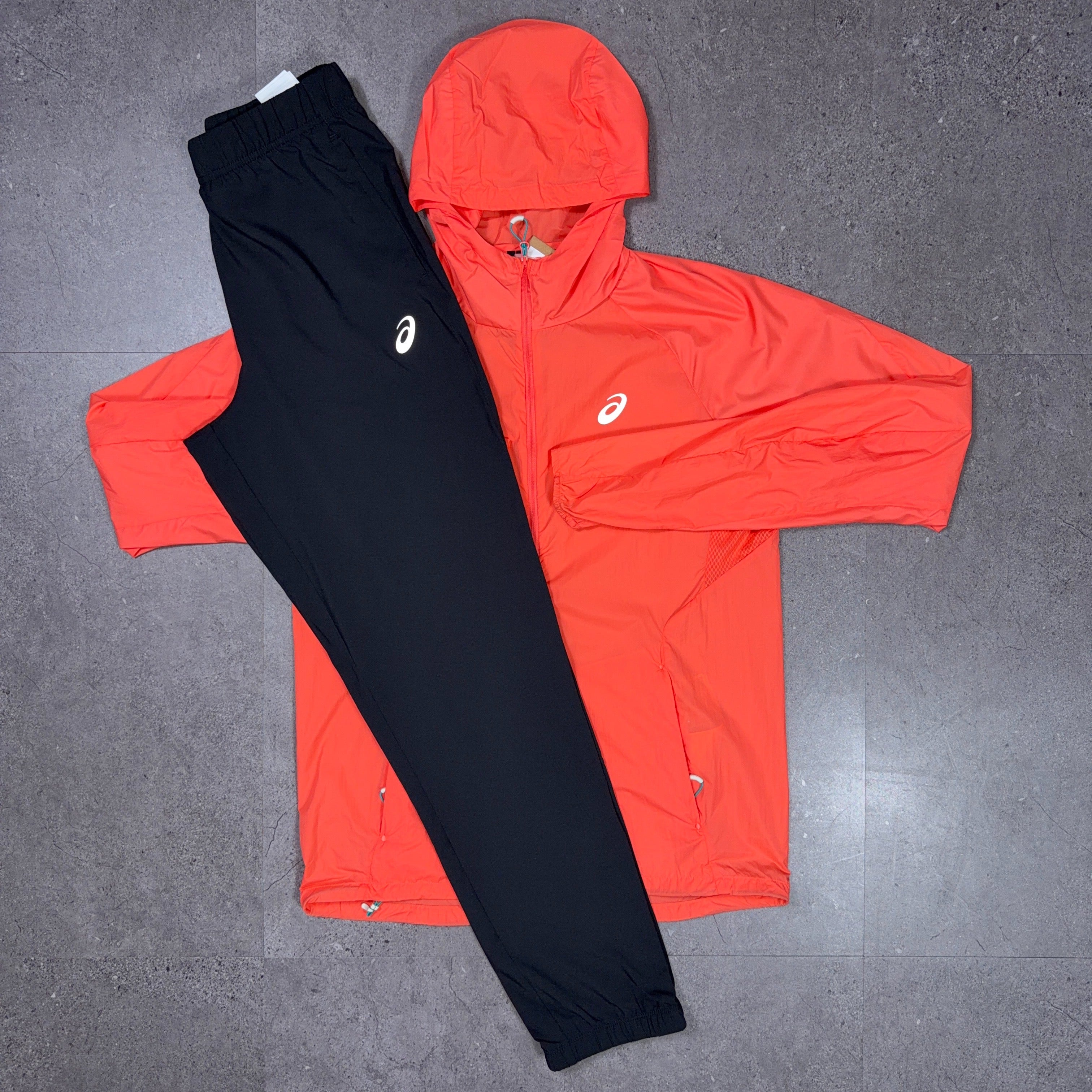 Asics Road Tracksuit Set Coral/Black