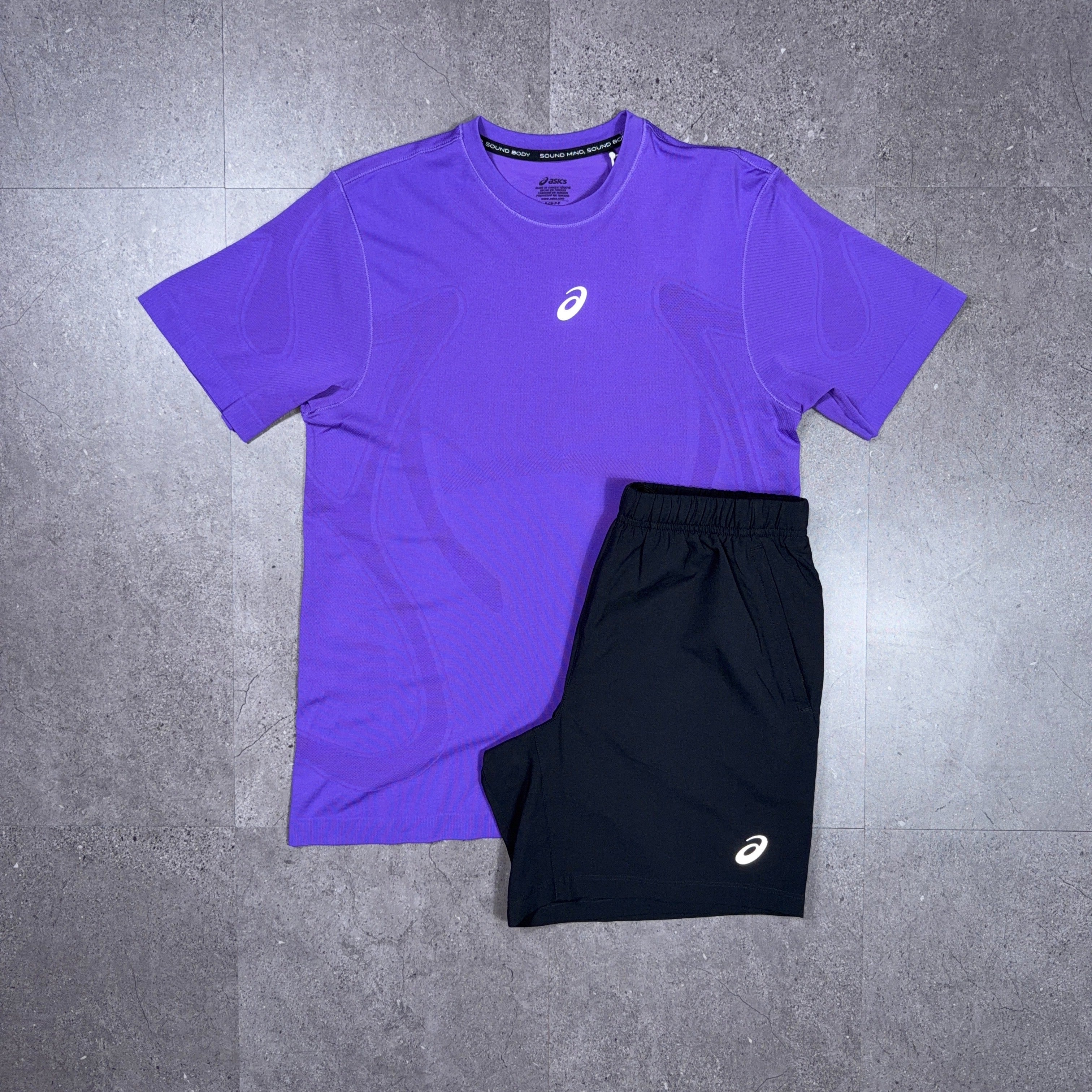 Asics Seamless T-Shirt/Shorts Edo Purple/Black