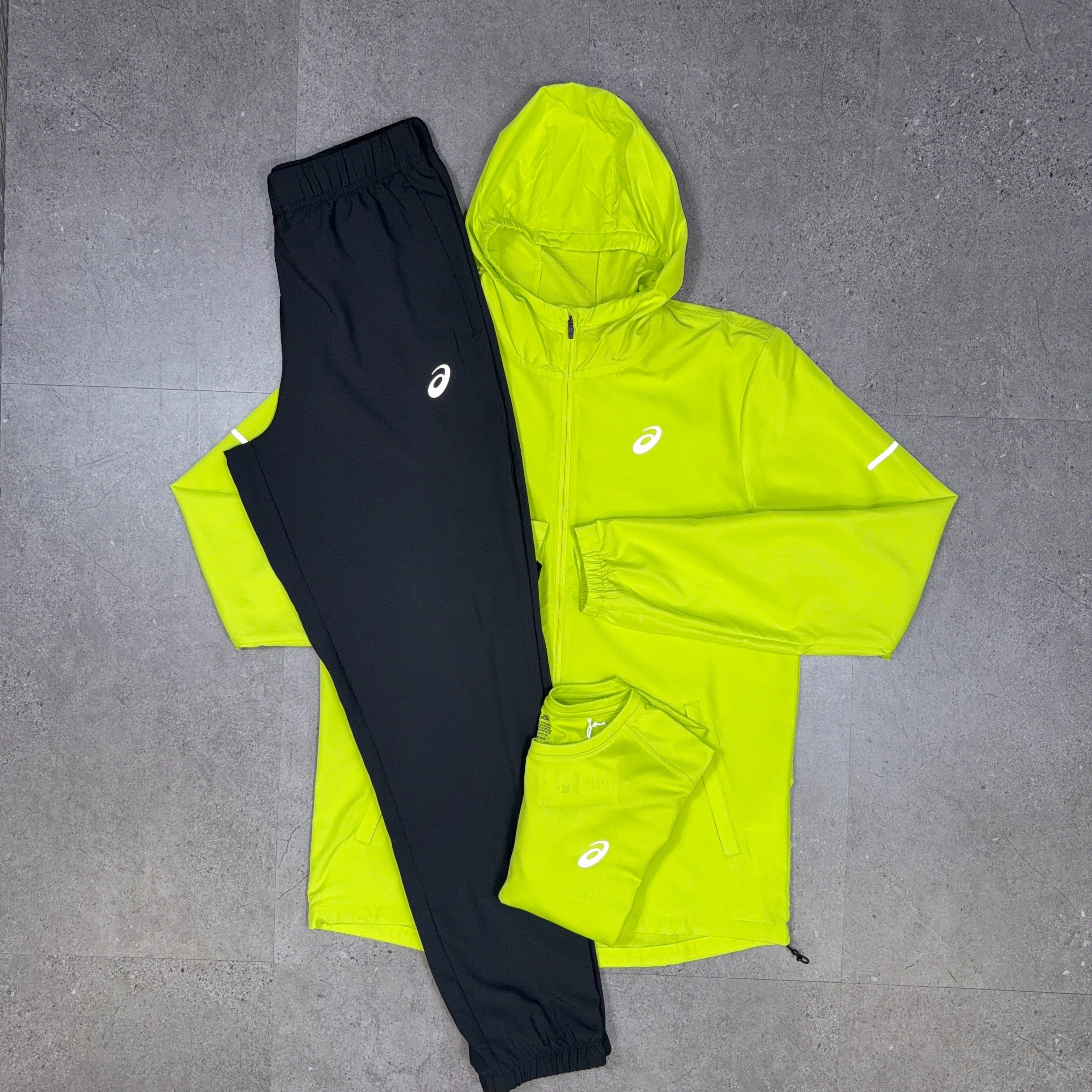Asics 3 piece Core Tracksuit Set Neon/Black
