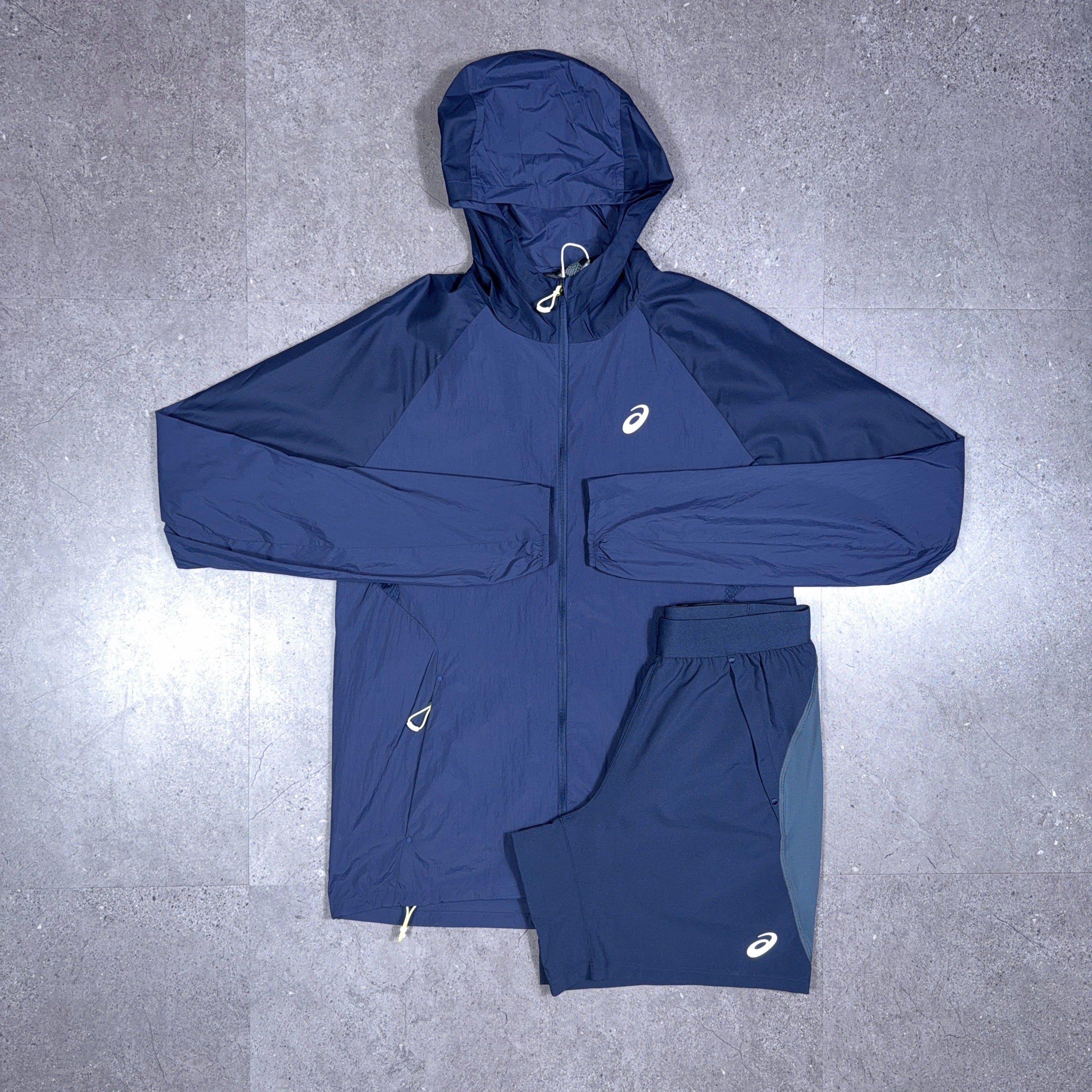 Asics Road 3 Piece Windrunner/Shorts Set Midnight