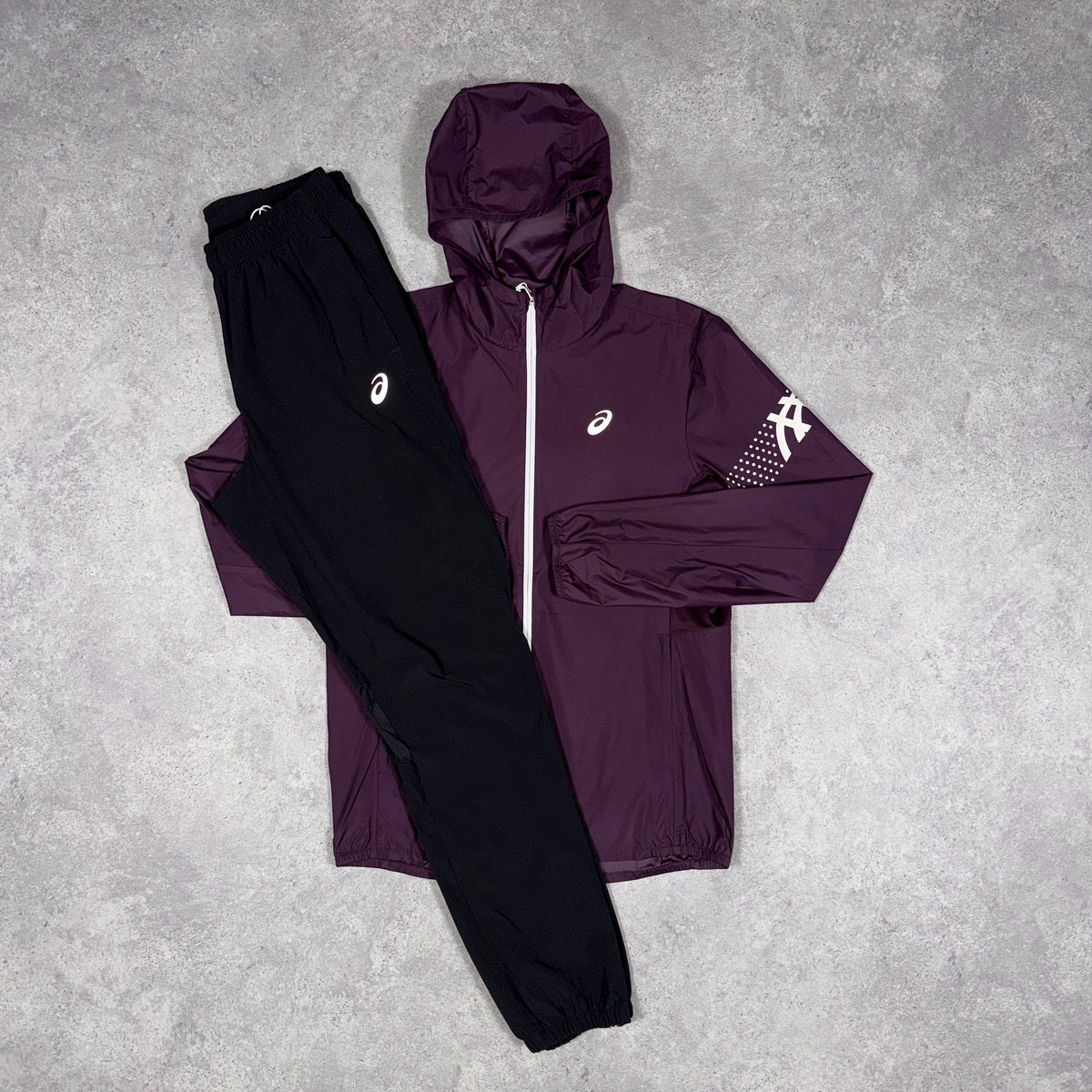 Asics Icon Tracksuit Set Aubergine/Black