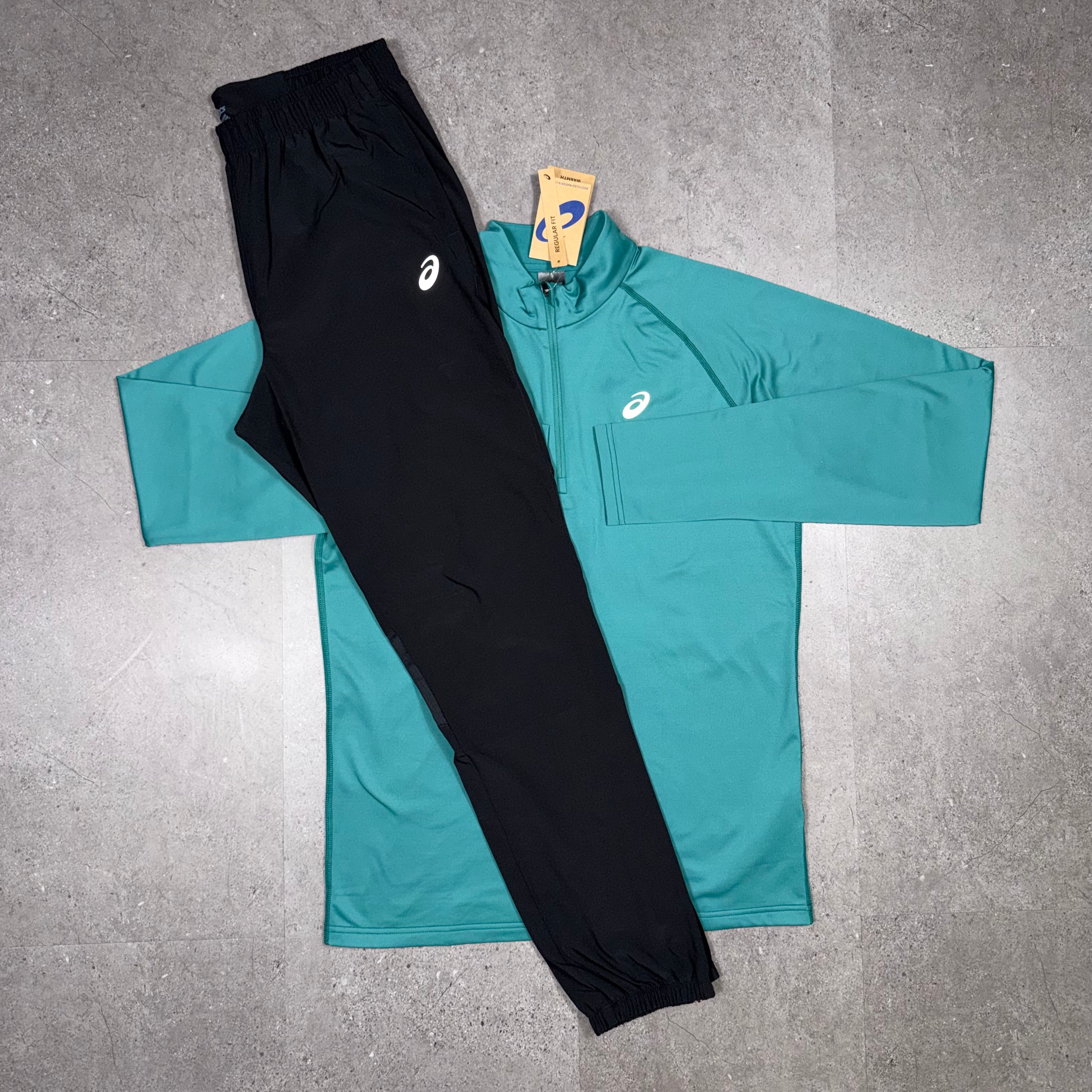 Asics Thermal Half Zip Tracksuit Set Rainy Lake