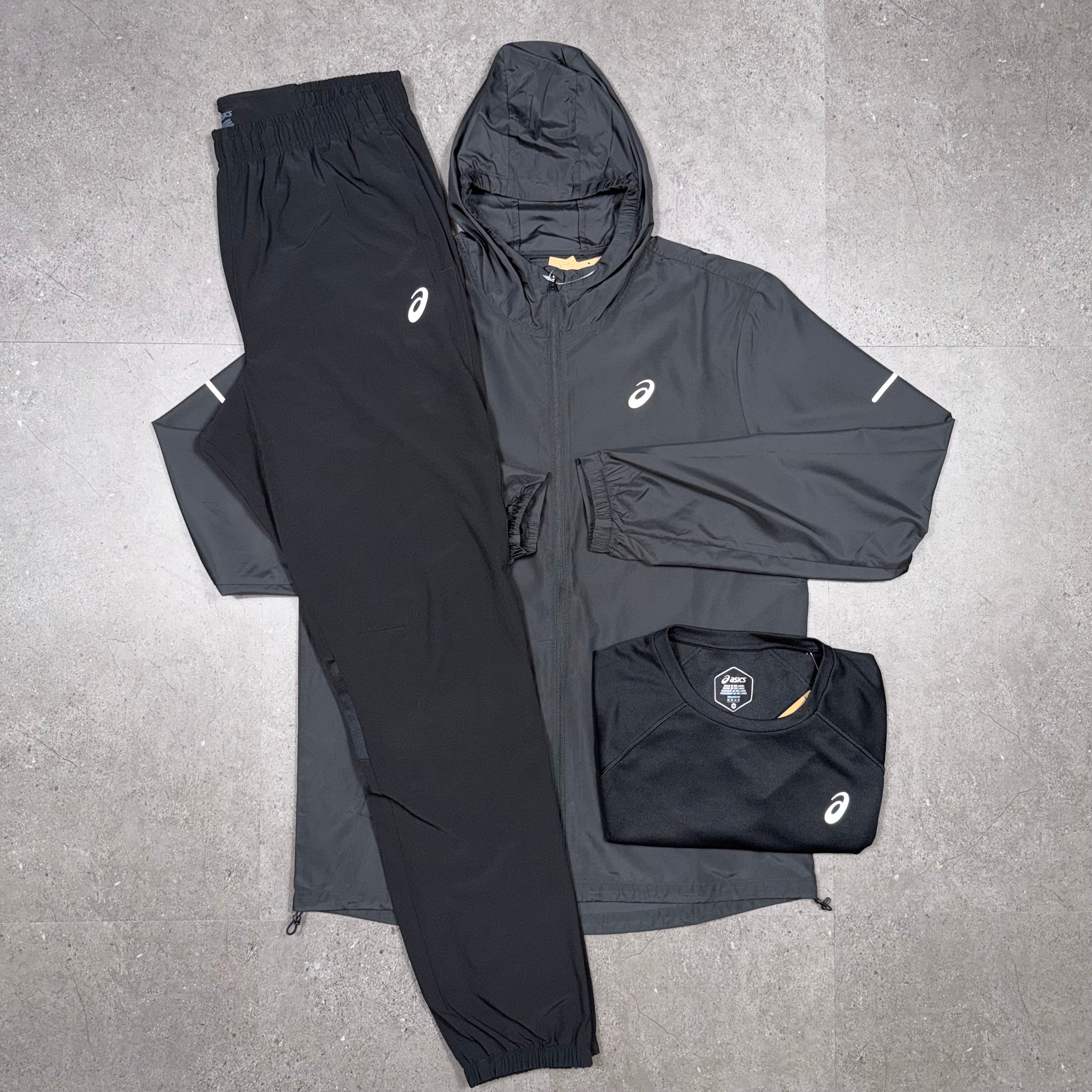 Asics 3 Piece Tracksuit Set Black
