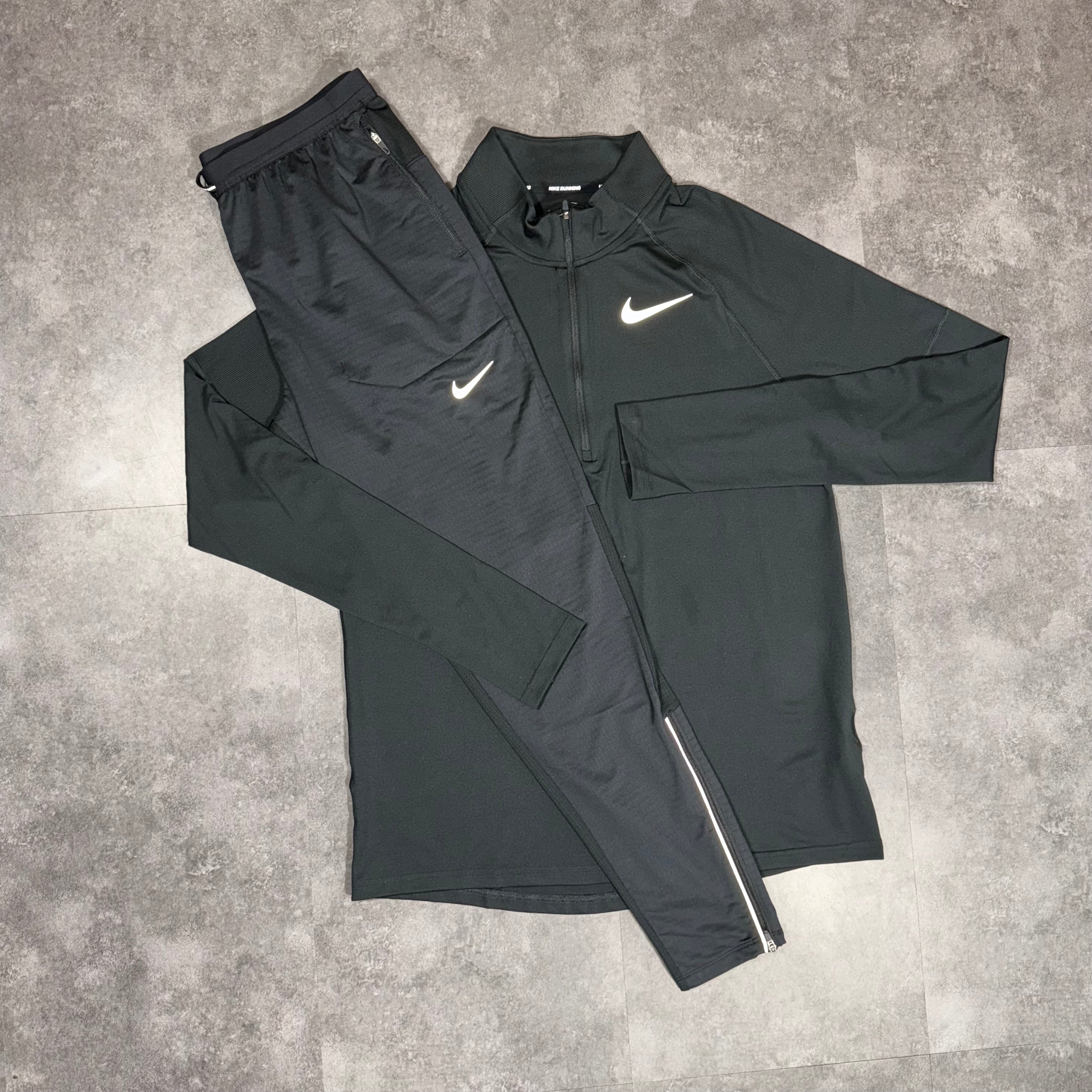 Nike Half Zip Tracksuit Black