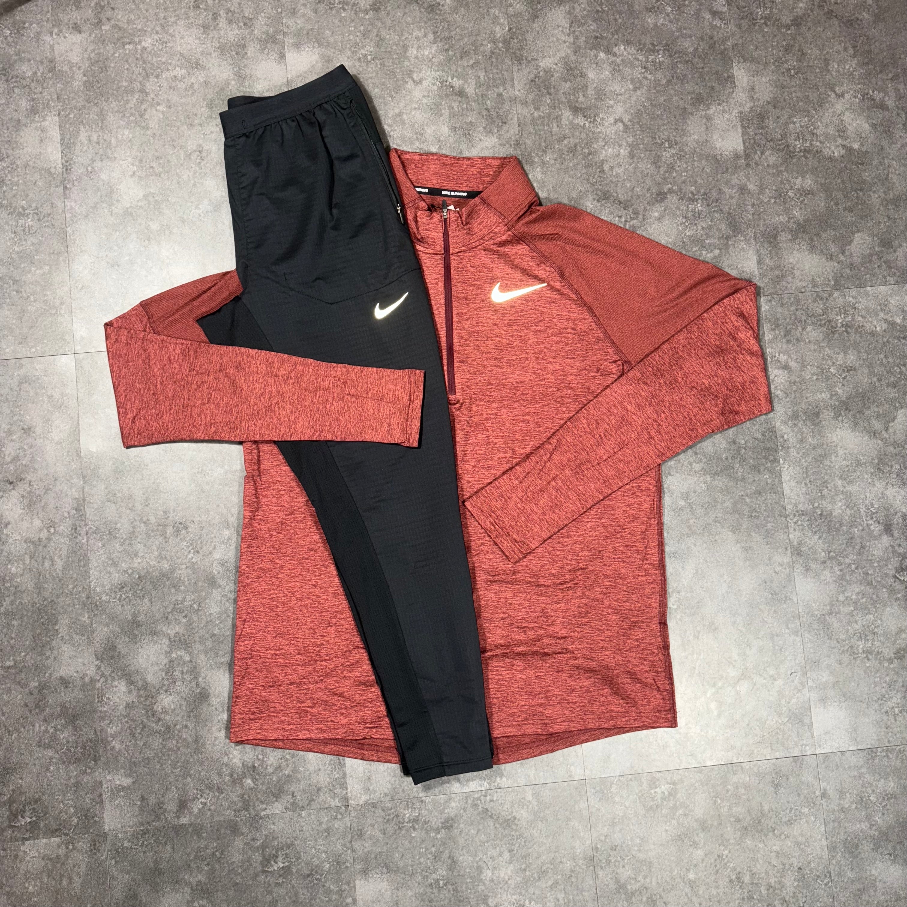 Nike Half Zip Tracksuit Midnight Maroon/Black