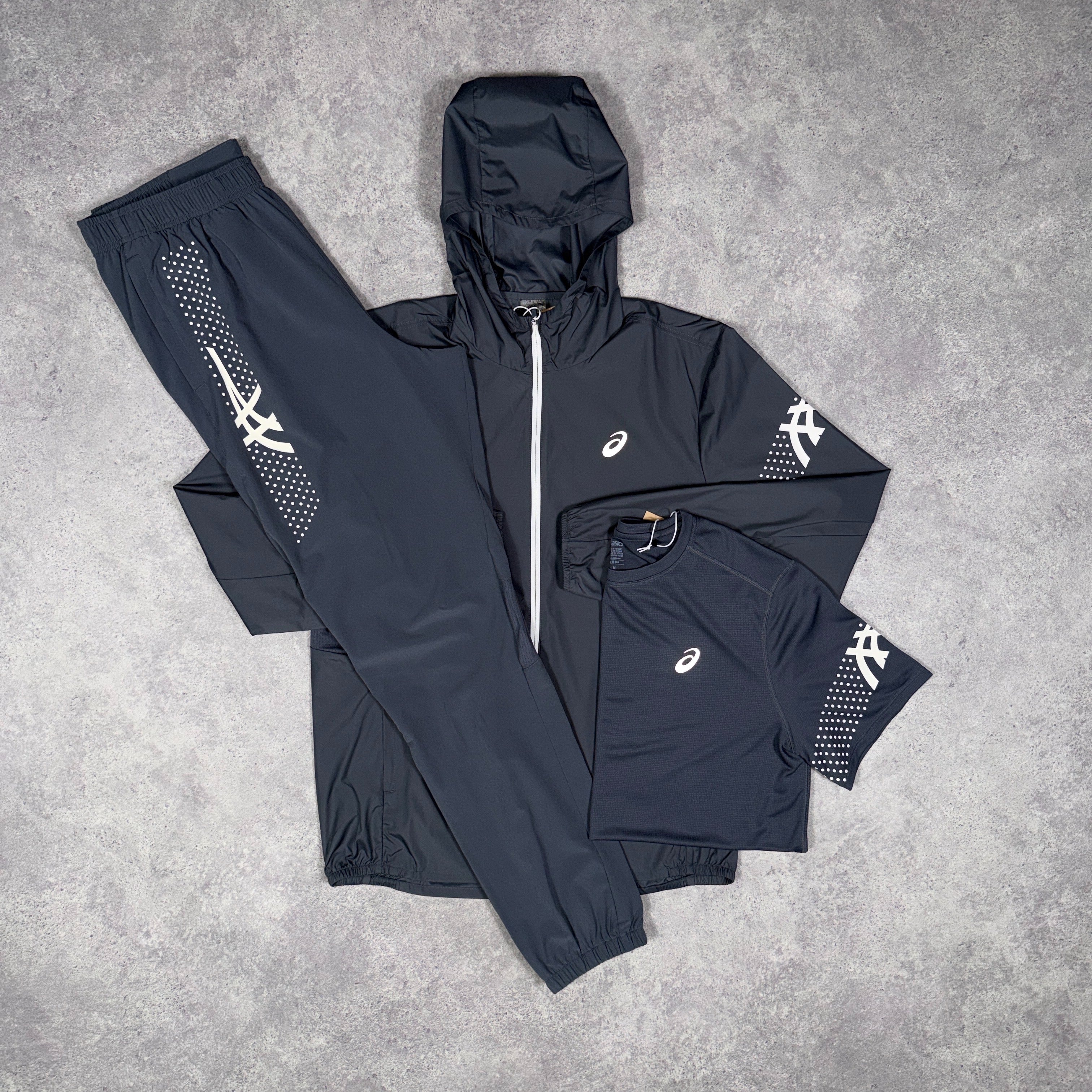 Asics Icon 3 Piece Tracksuit Set Carrier Grey