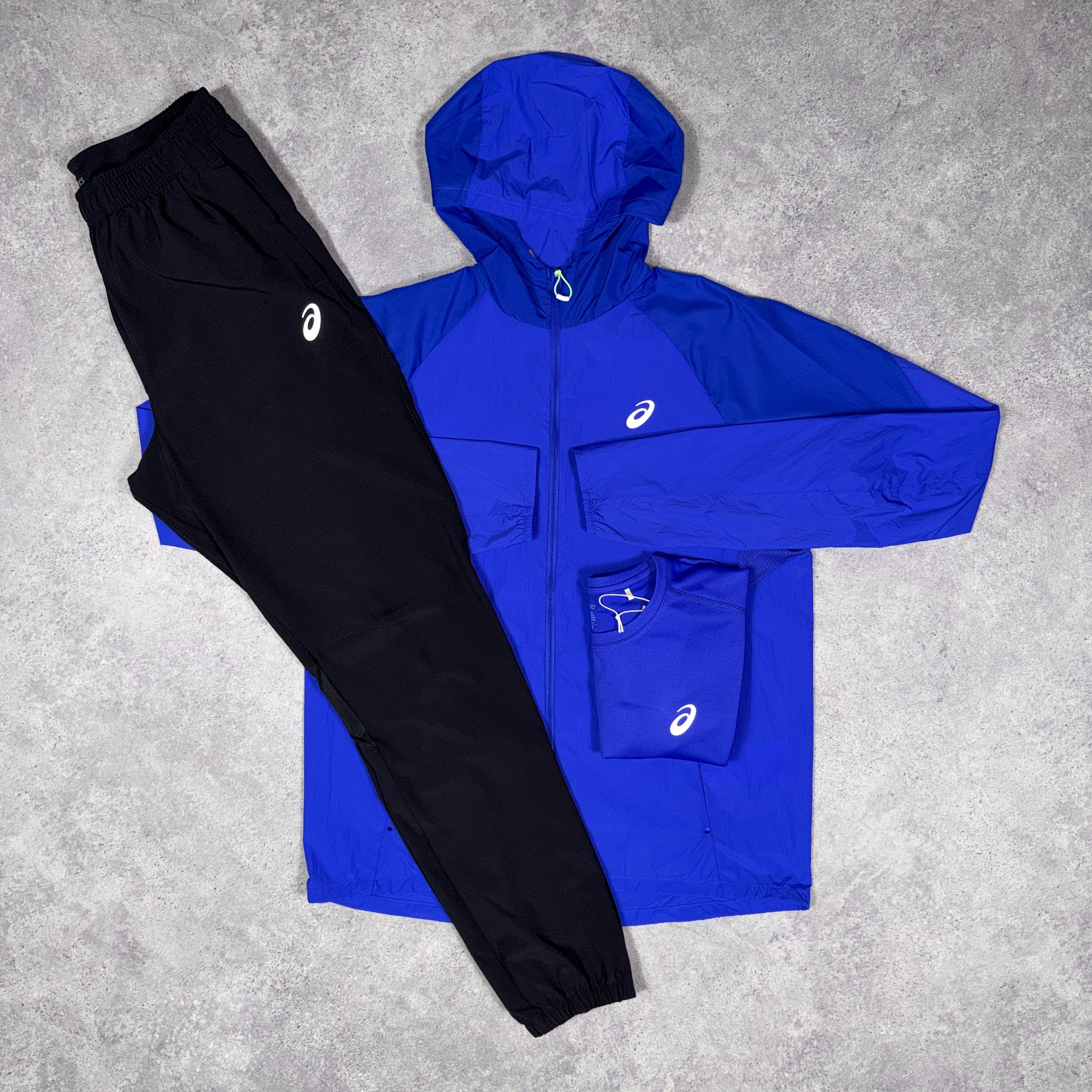Asics Road 3 Piece Tracksuit Set Cobalt Burst/Black