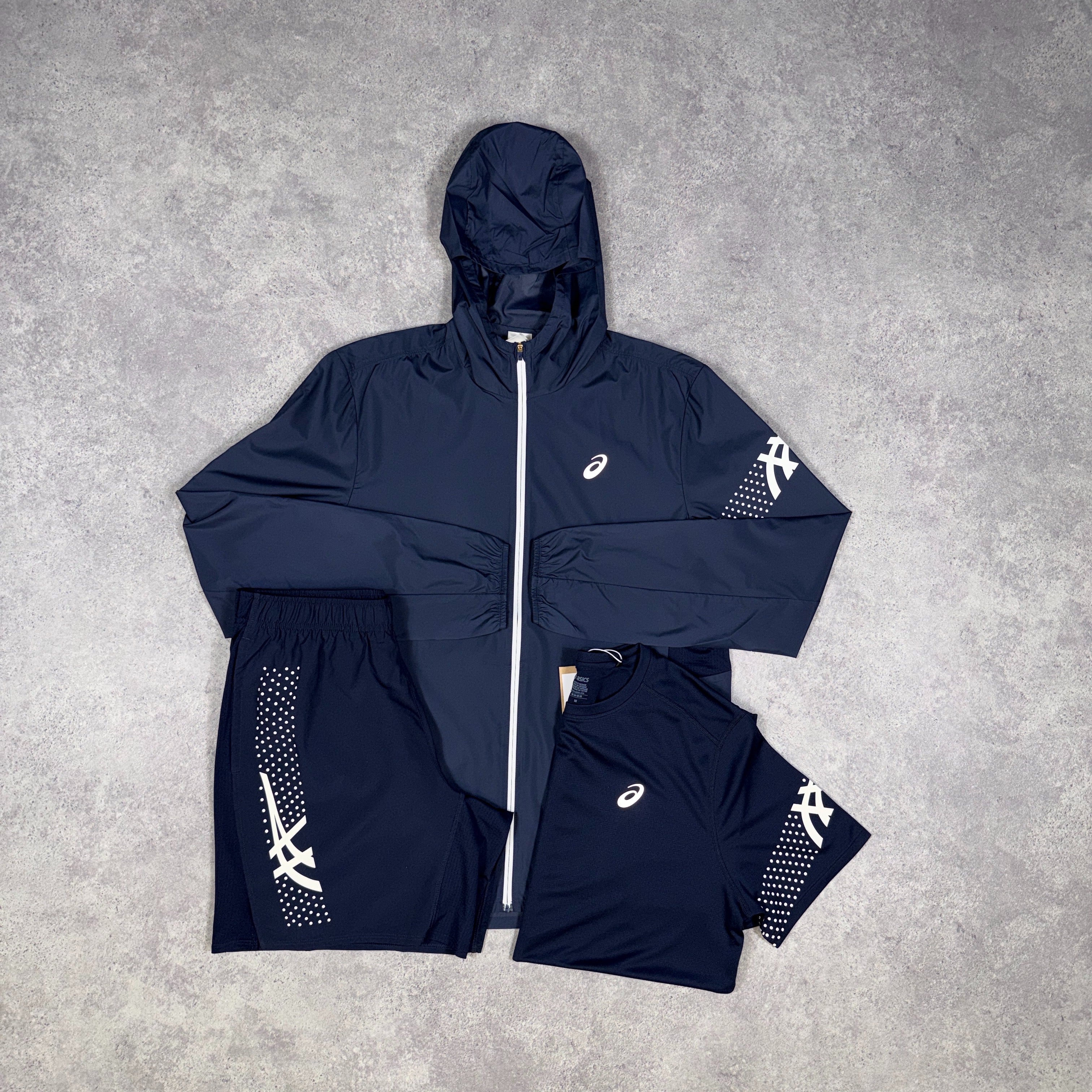 Asics Icon 3 Piece Windrunner/Shorts Set Midnight