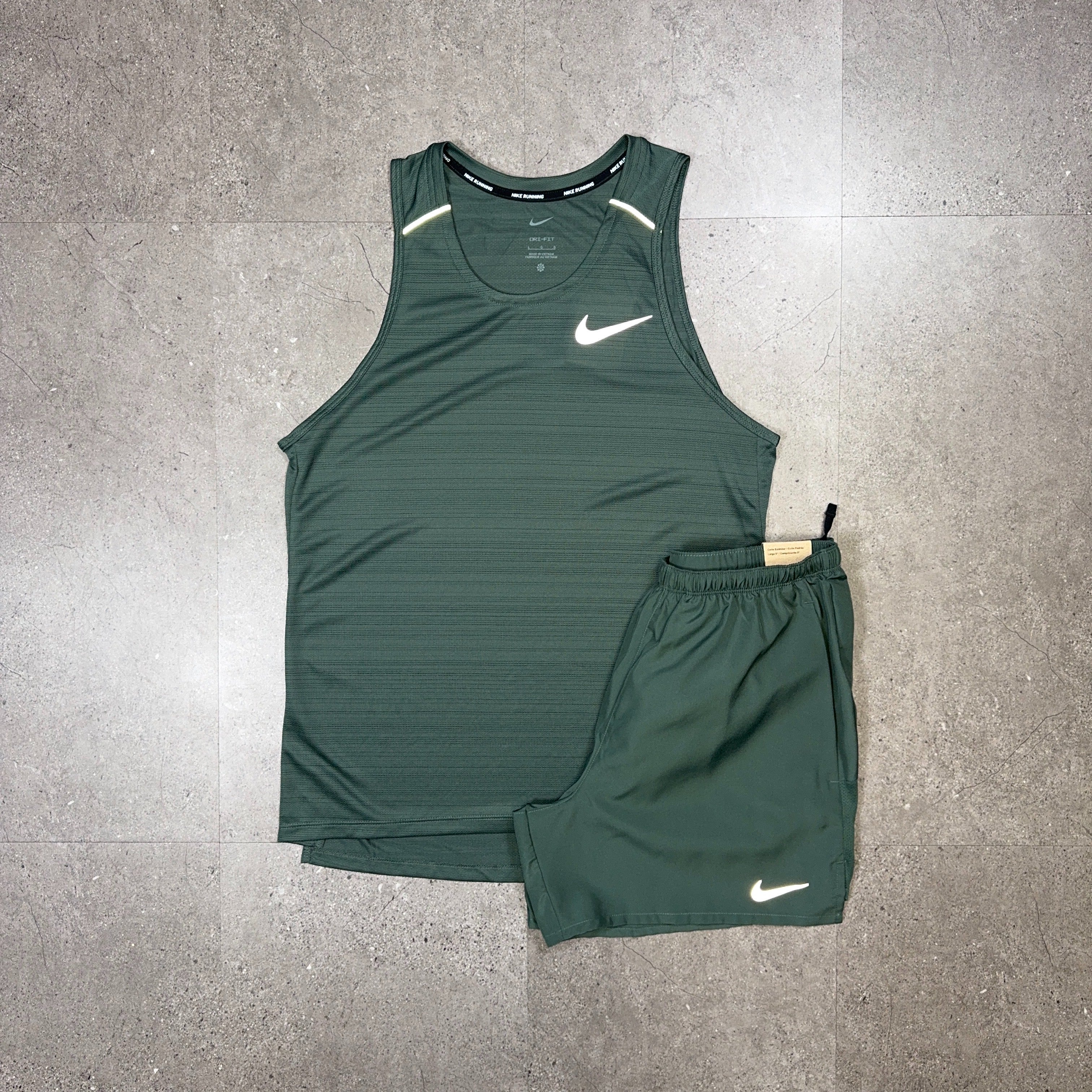 Nike Miler Vest Set Vintage Green