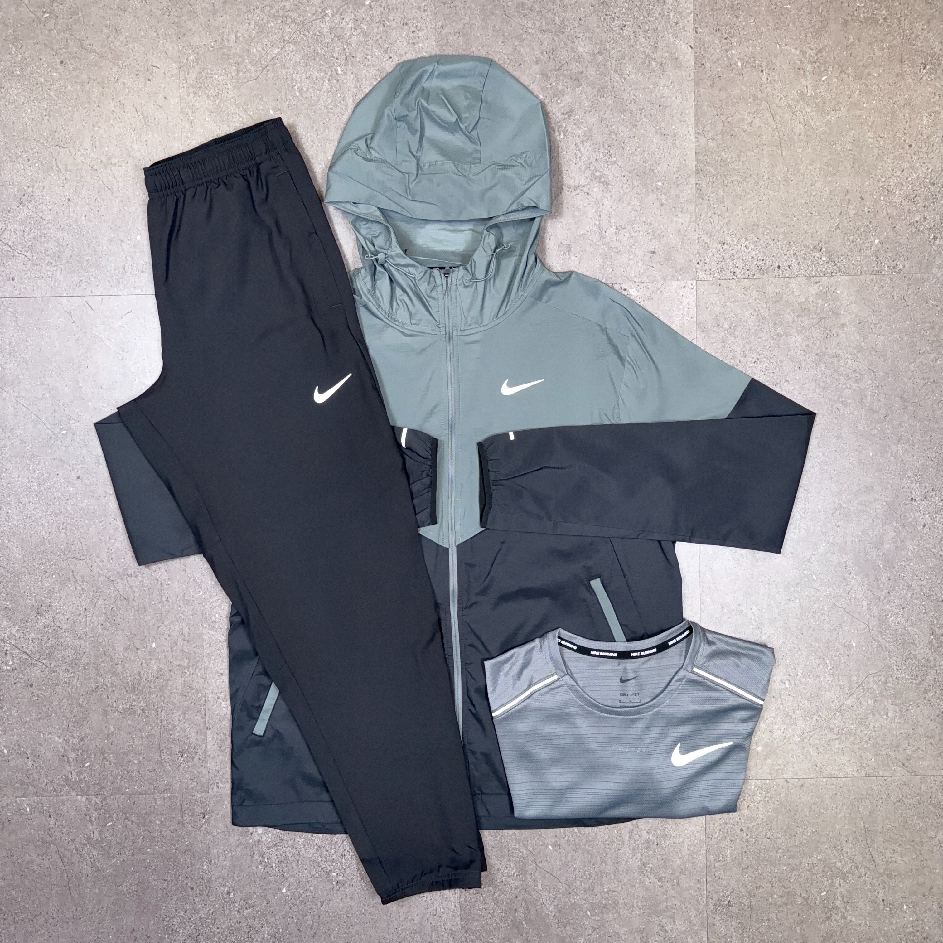 Nike 3 Piece Tracksuit Set Grey/Black