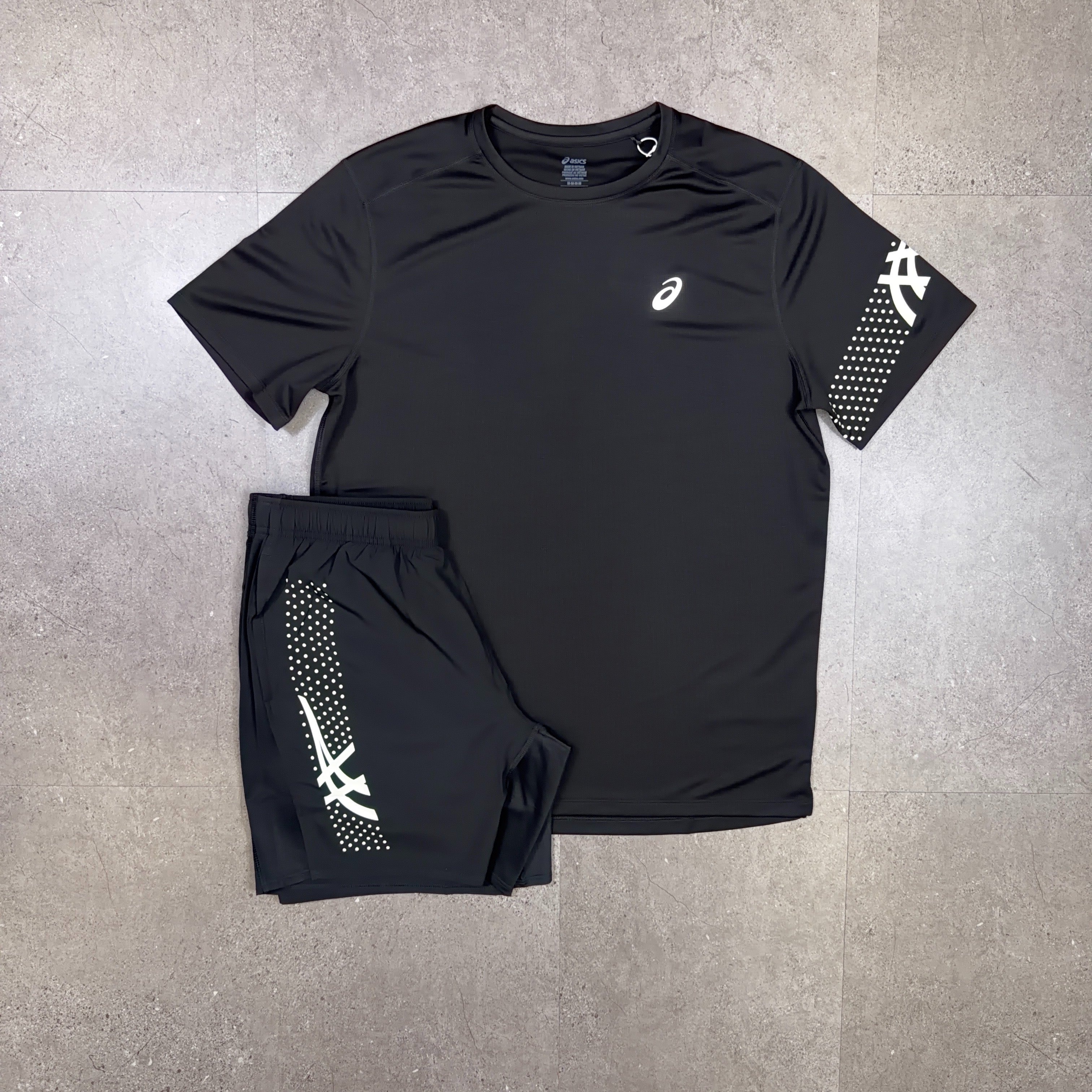 Asics Icon T-Shirt/Shorts Set Black/White