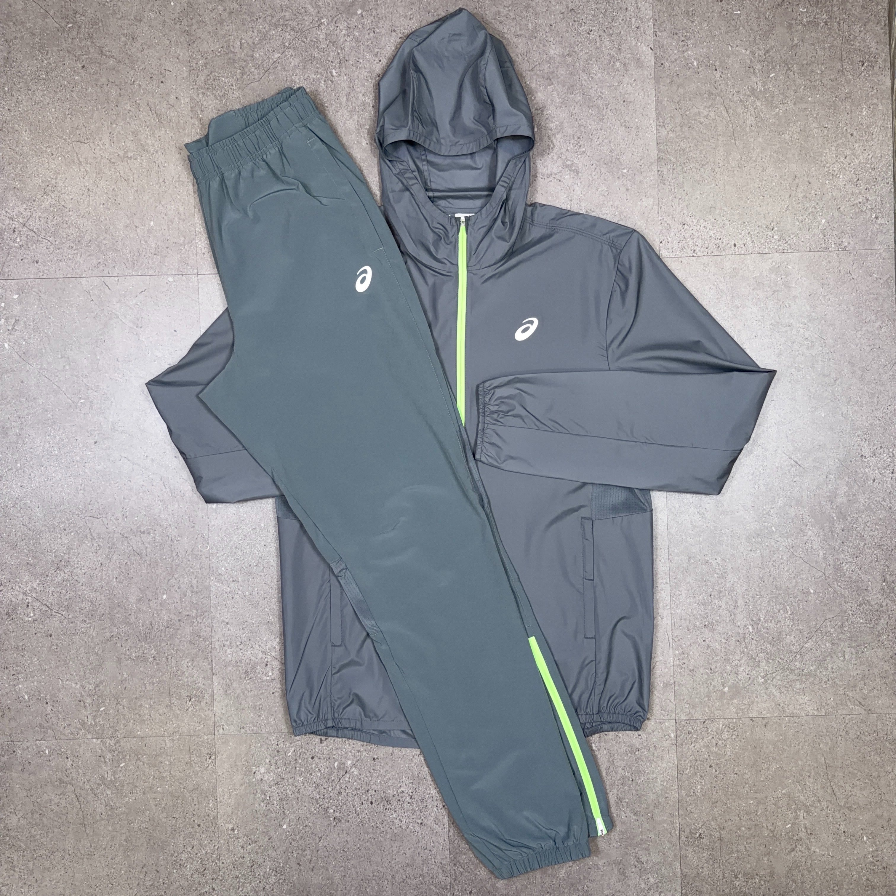 Asics Core Tracksuit Set Steel Grey/Neon