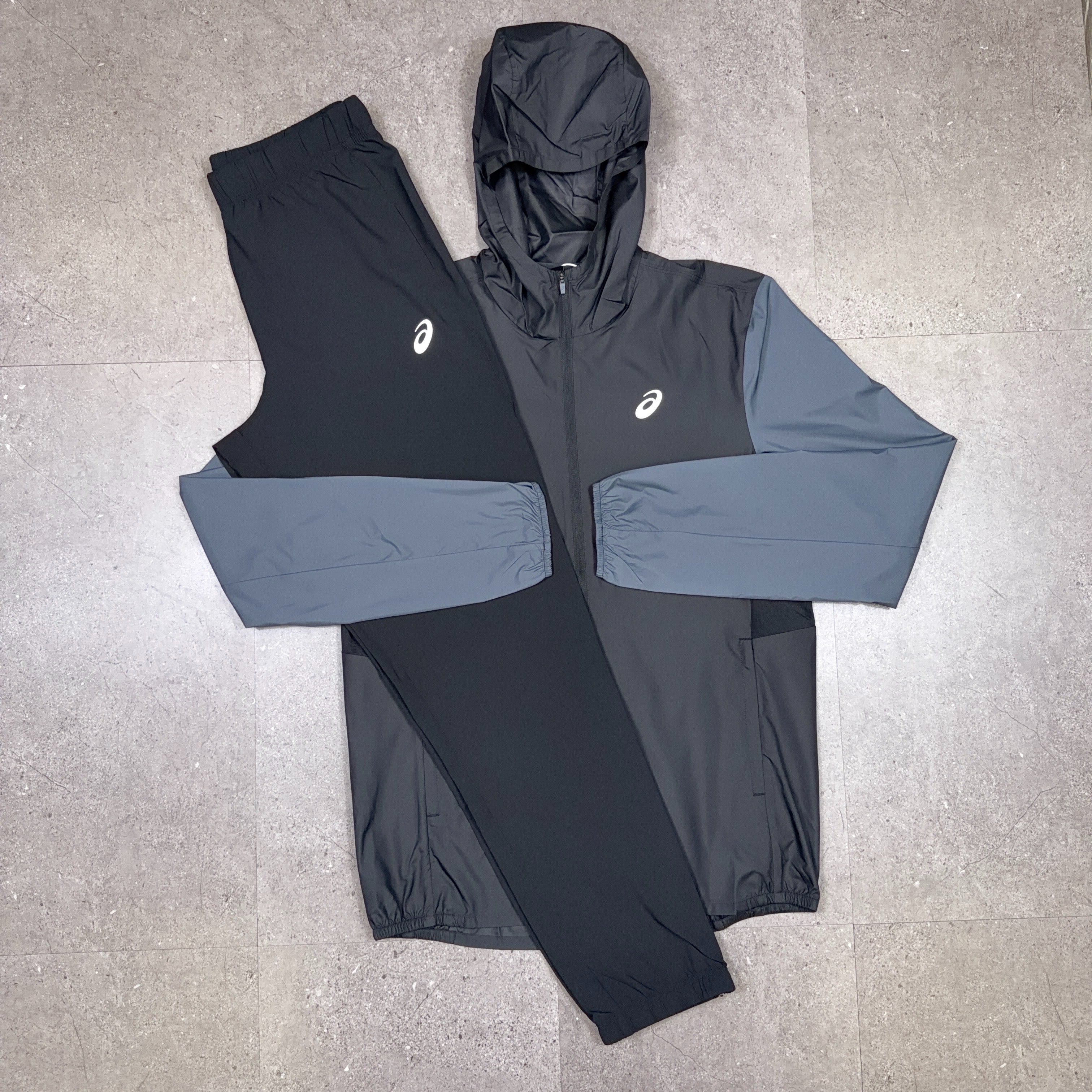 Asics Core Tracksuit Set Two Tone Black/Carrier Grey