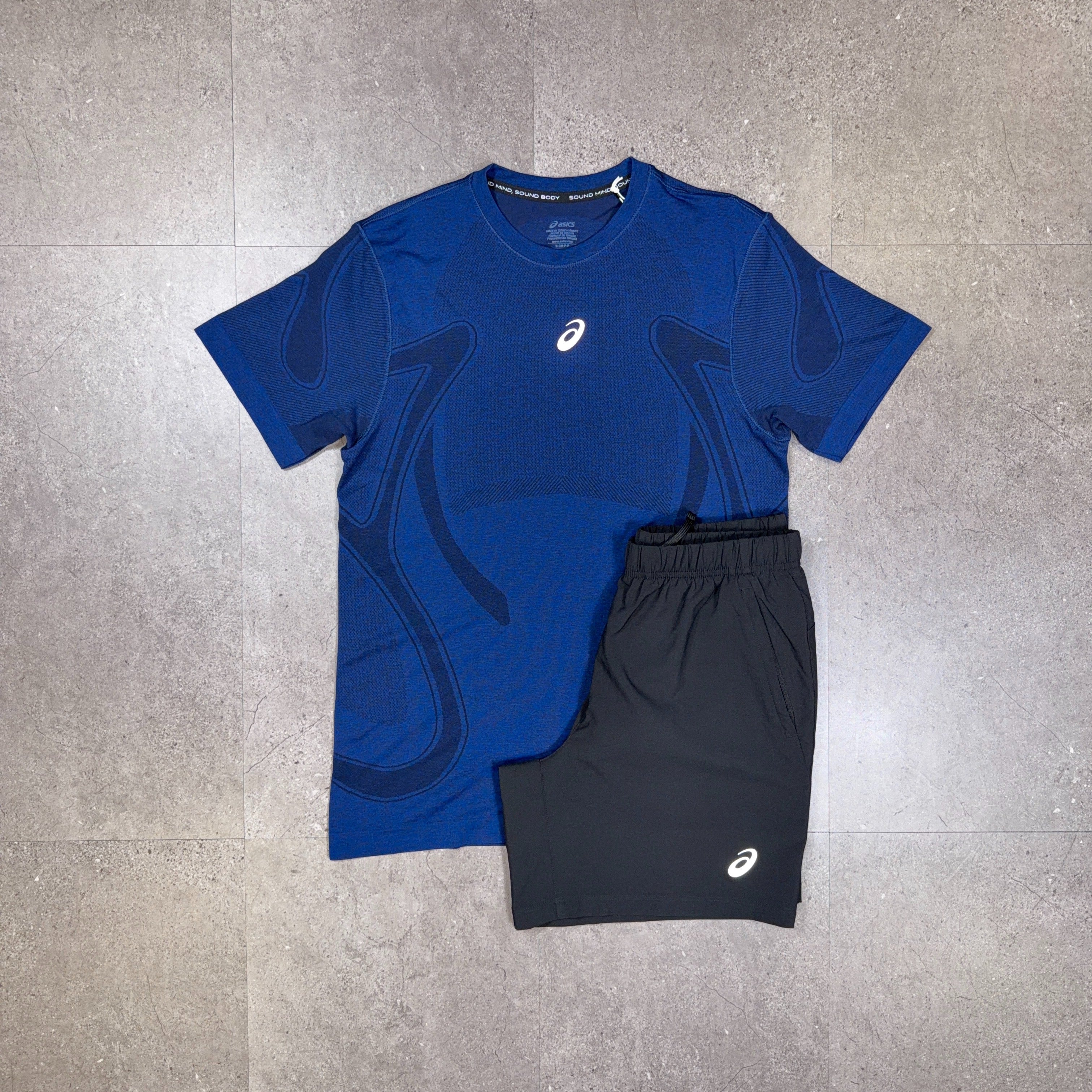 Asics Seamless T-Shirt/Shorts Set Midnight/Black
