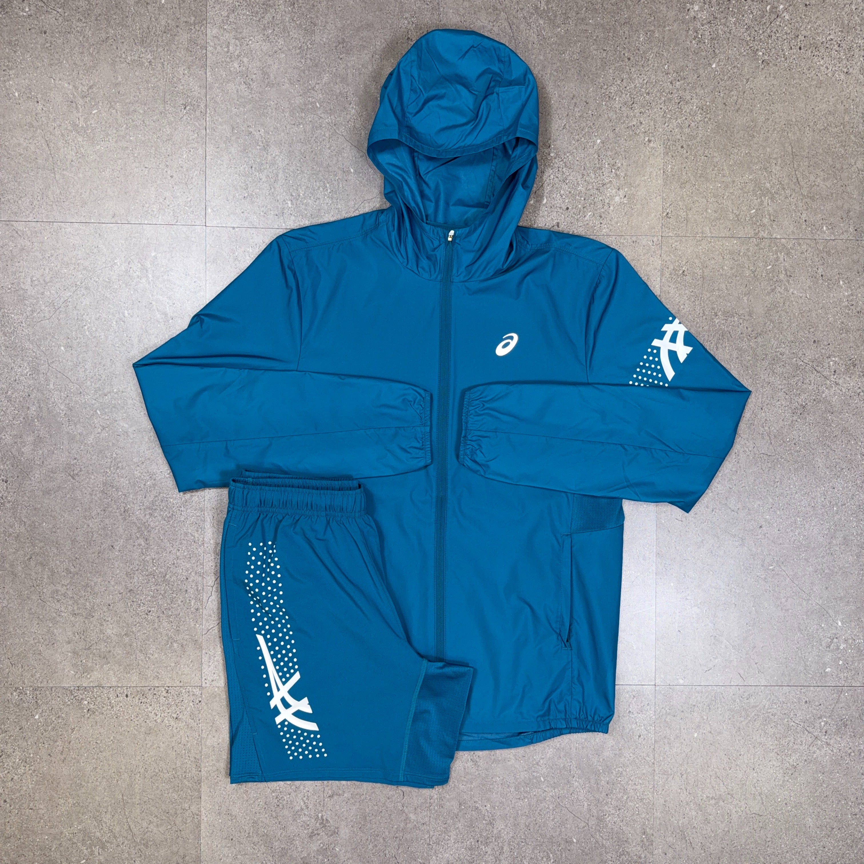 Asics Icon Windrunner/Shorts Set Teal/White