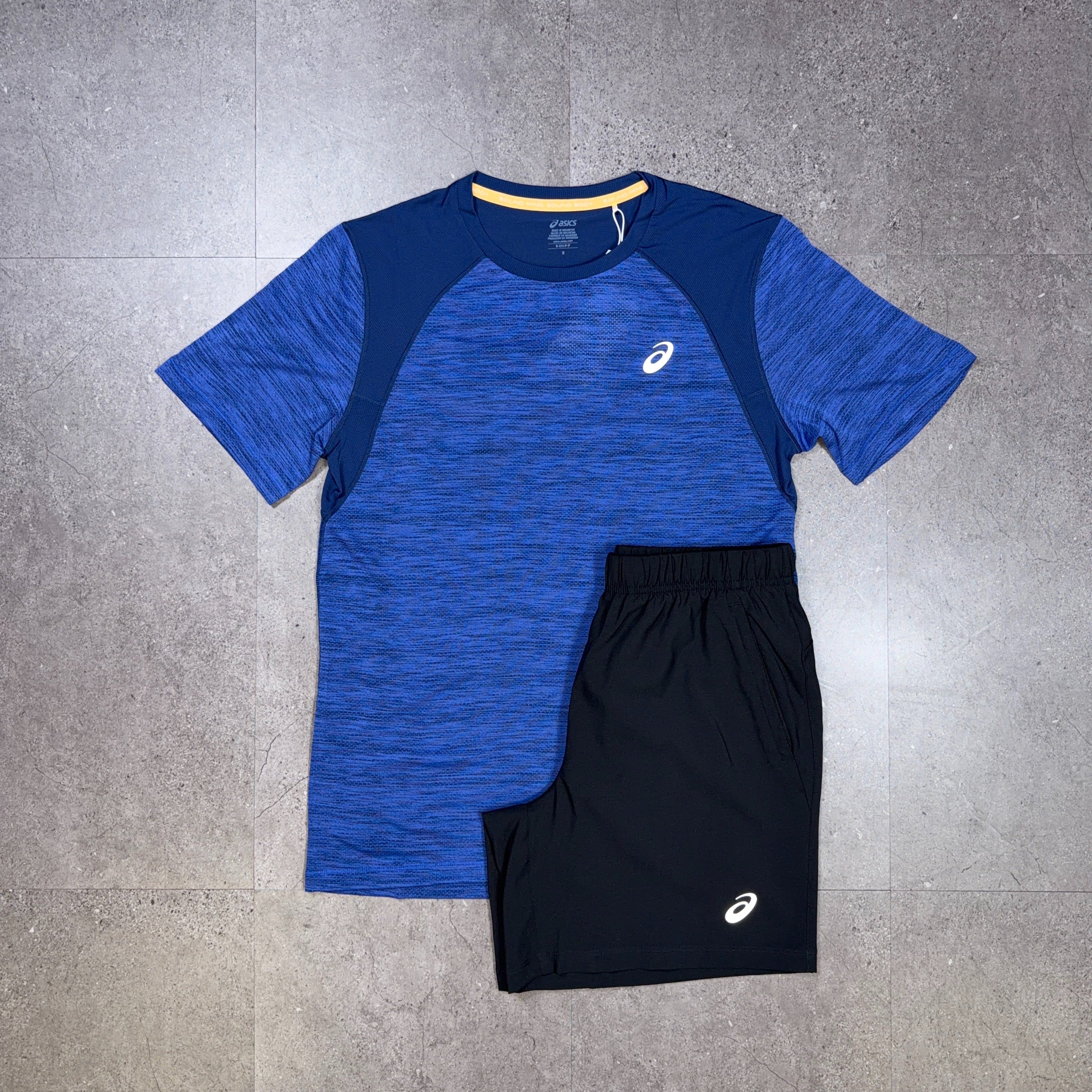 Asics Road T-Shirt/Shorts Set Cobalt/Black