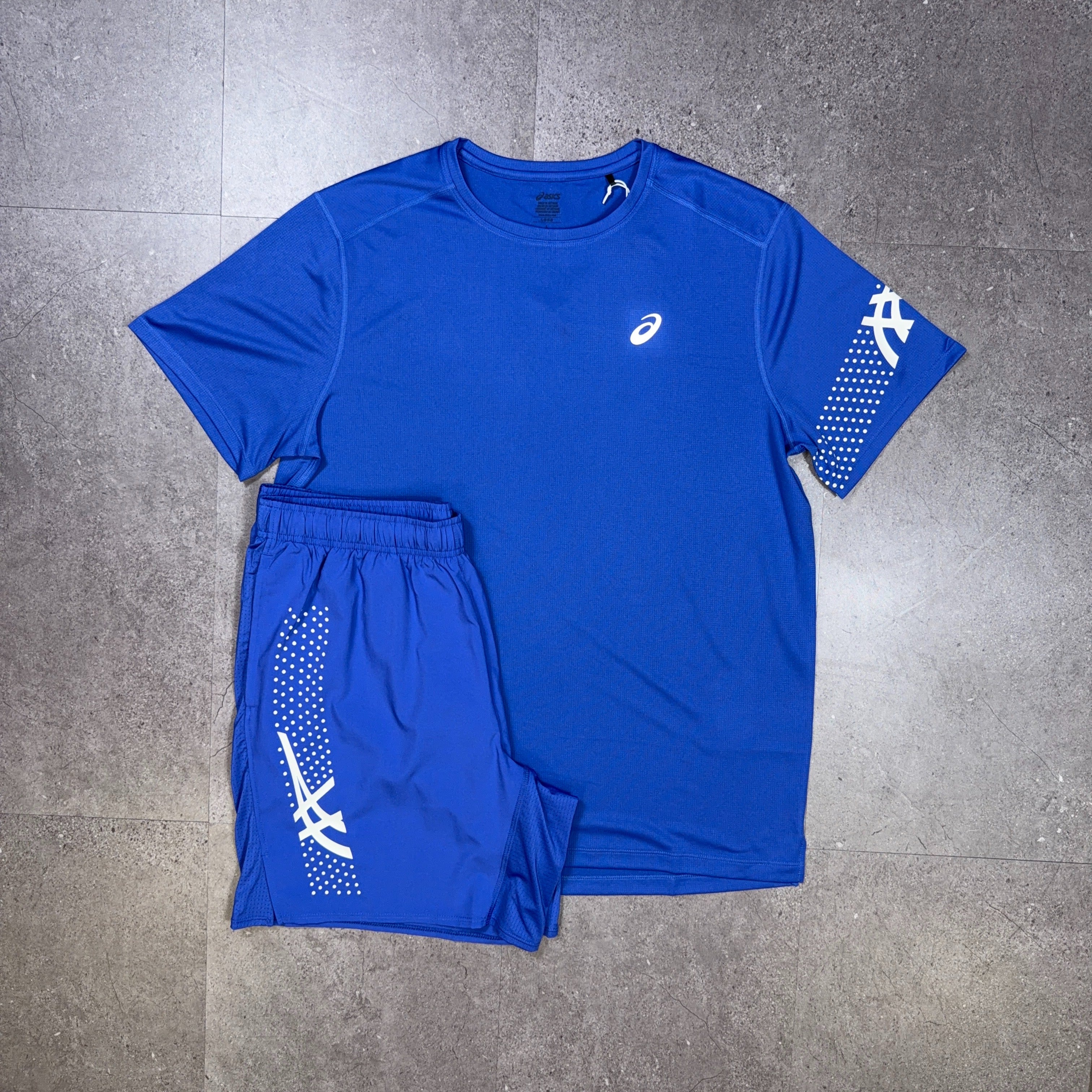 Asics Icon T-Shirt/Shorts Set Cobalt/White