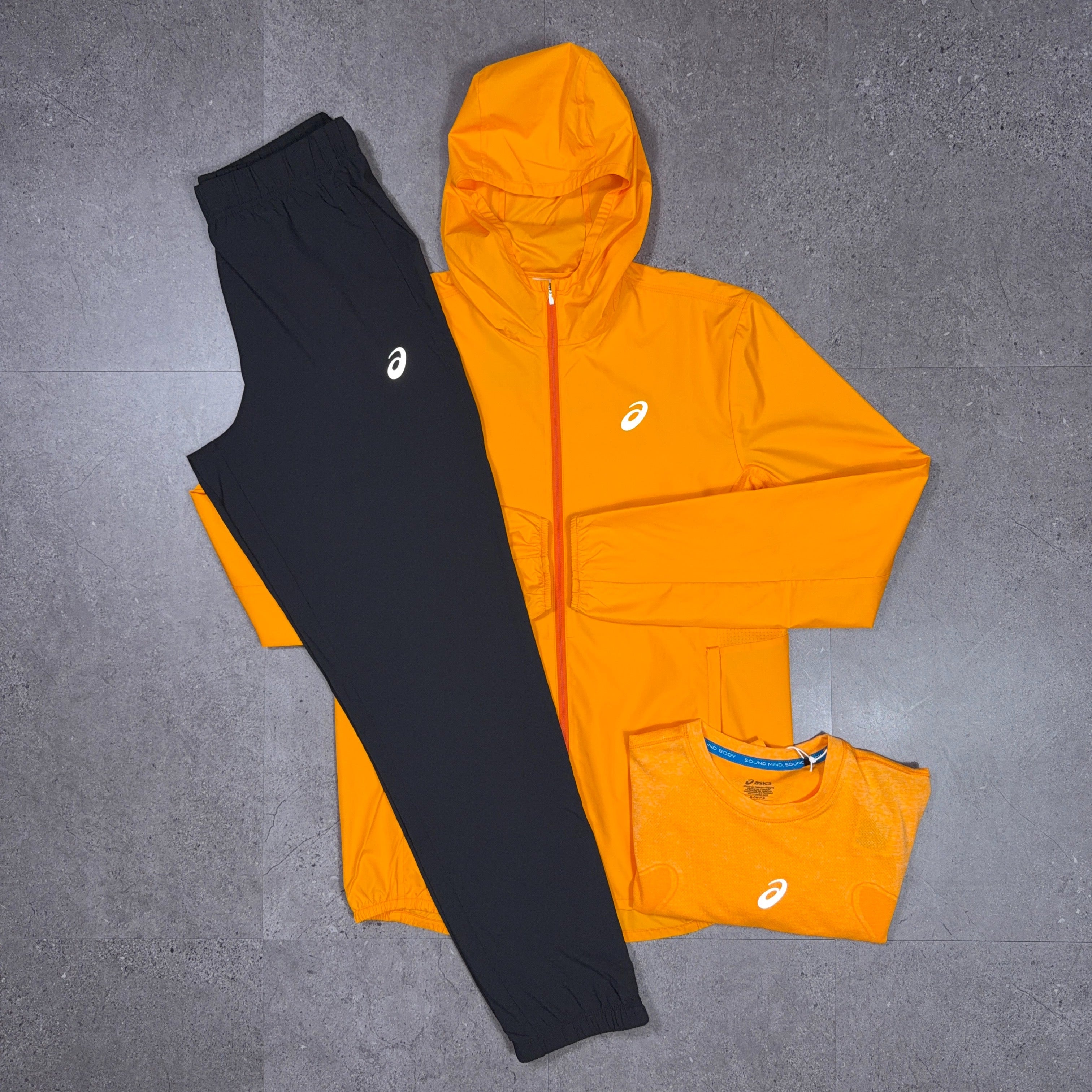 Asics 3 piece Core Tracksuit Set Yamabuki Orange/Black