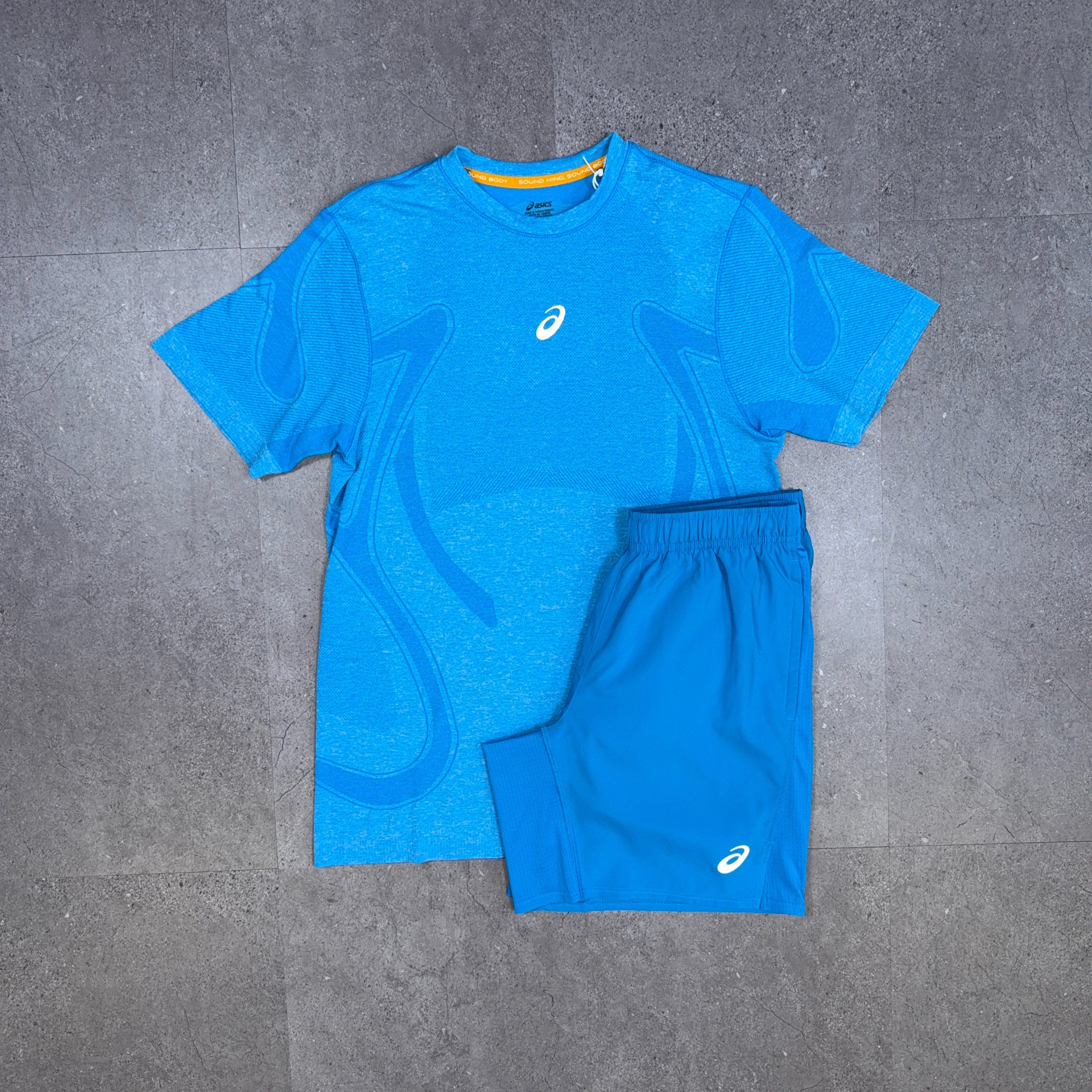 Asics Seamless T-Shirt/Shorts Set Aegean Blue