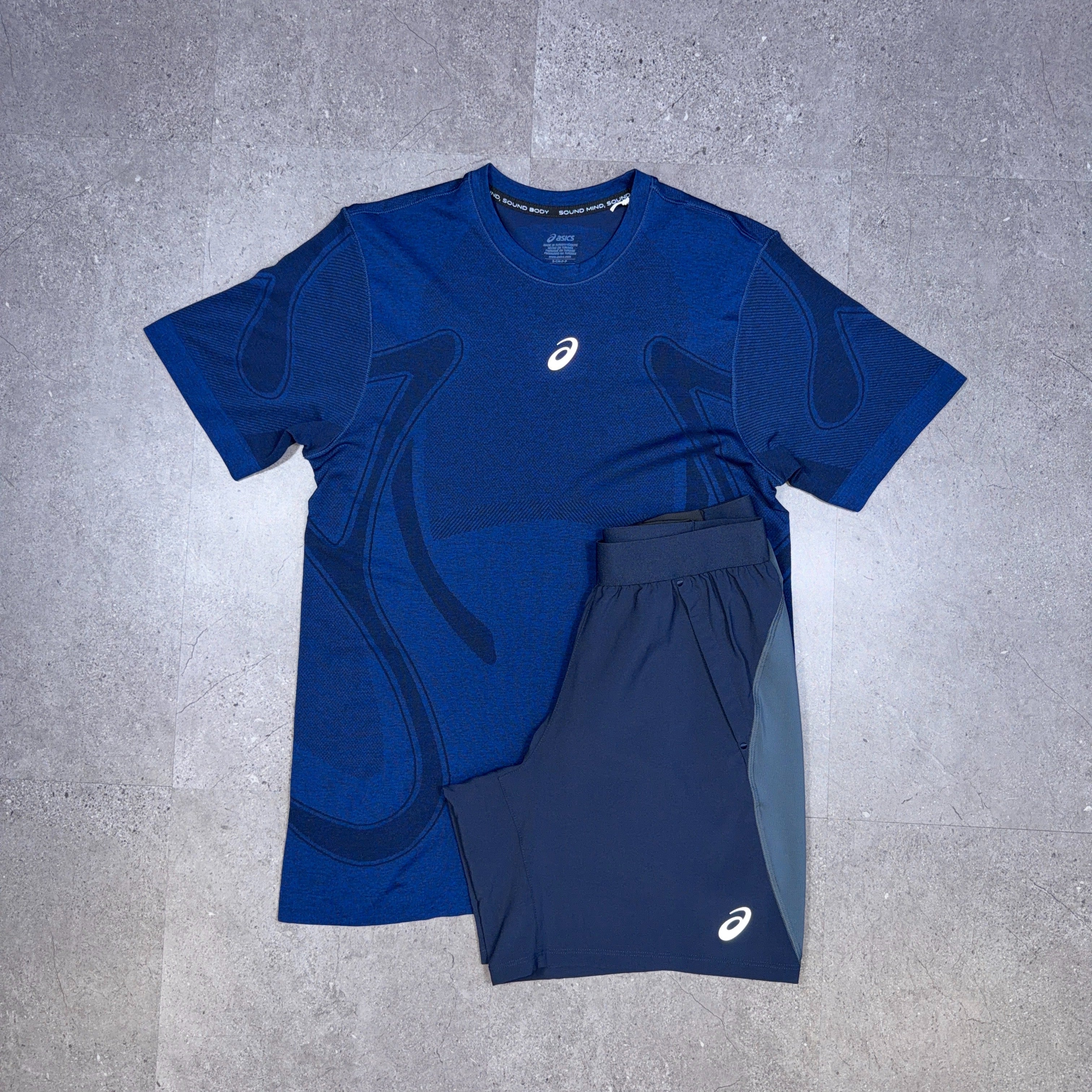 Asics Seamless T-Shirt/Shorts Set Midnight