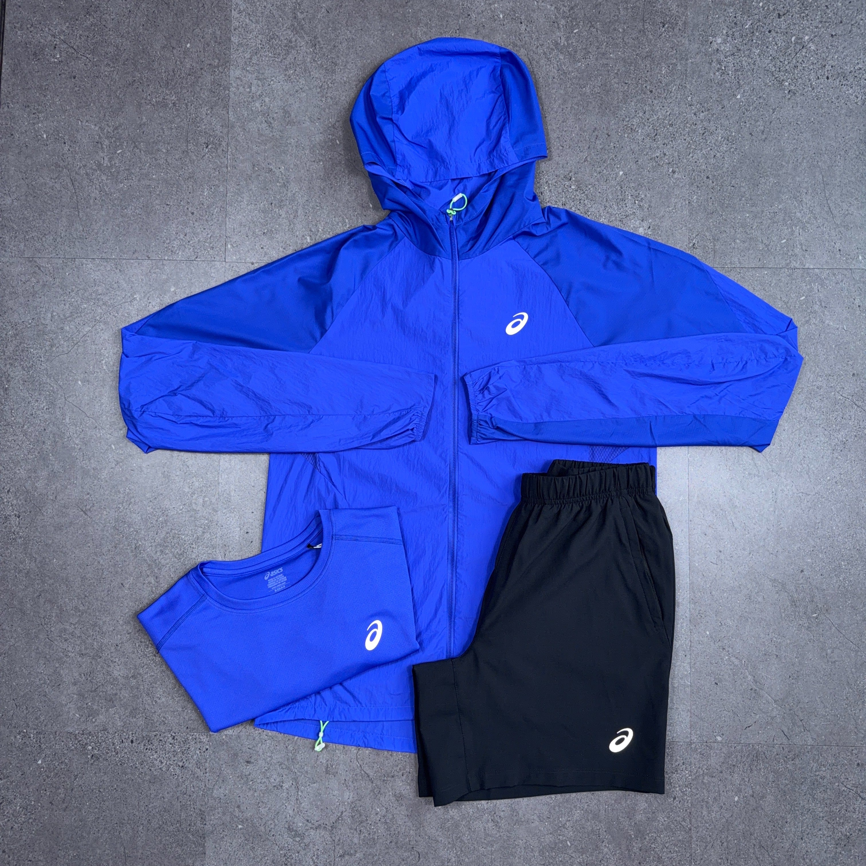 Asics Road 3 Piece Windrunner/Shorts Set Cobalt Burst/Black