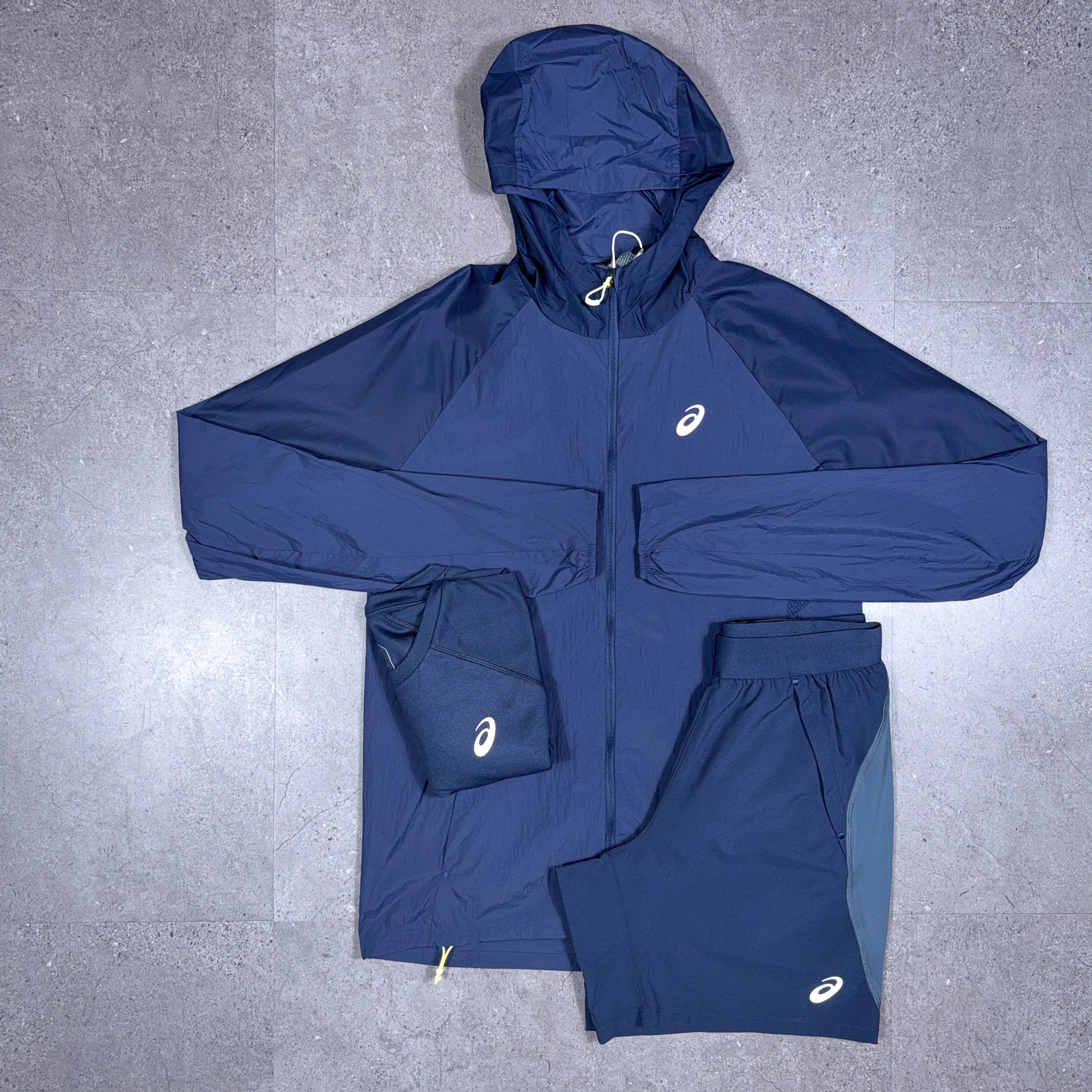 Asics Road 3 Piece Windrunner/Shorts Set Midnight