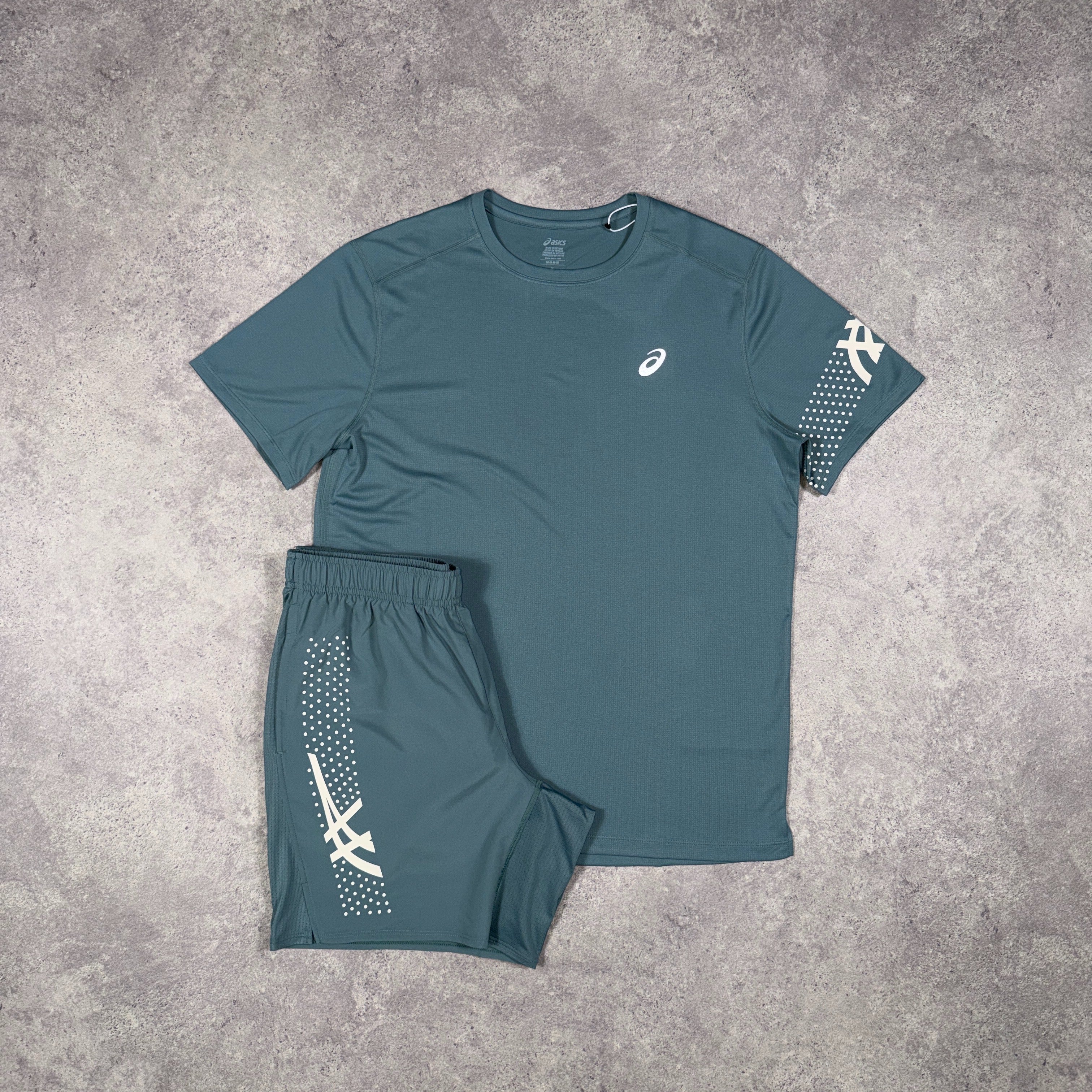 Asics Icon T-Shirt/Shorts Set Foggy Teal