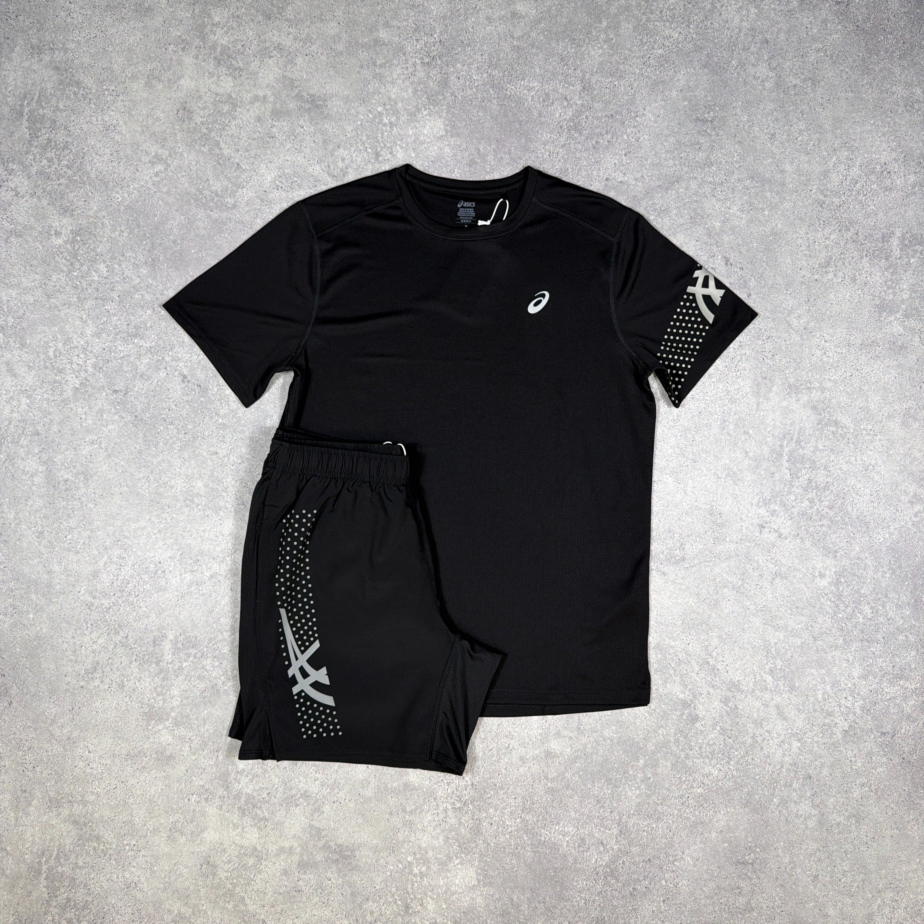 Asics Icon T-Shirt/Shorts Set Black/Grey