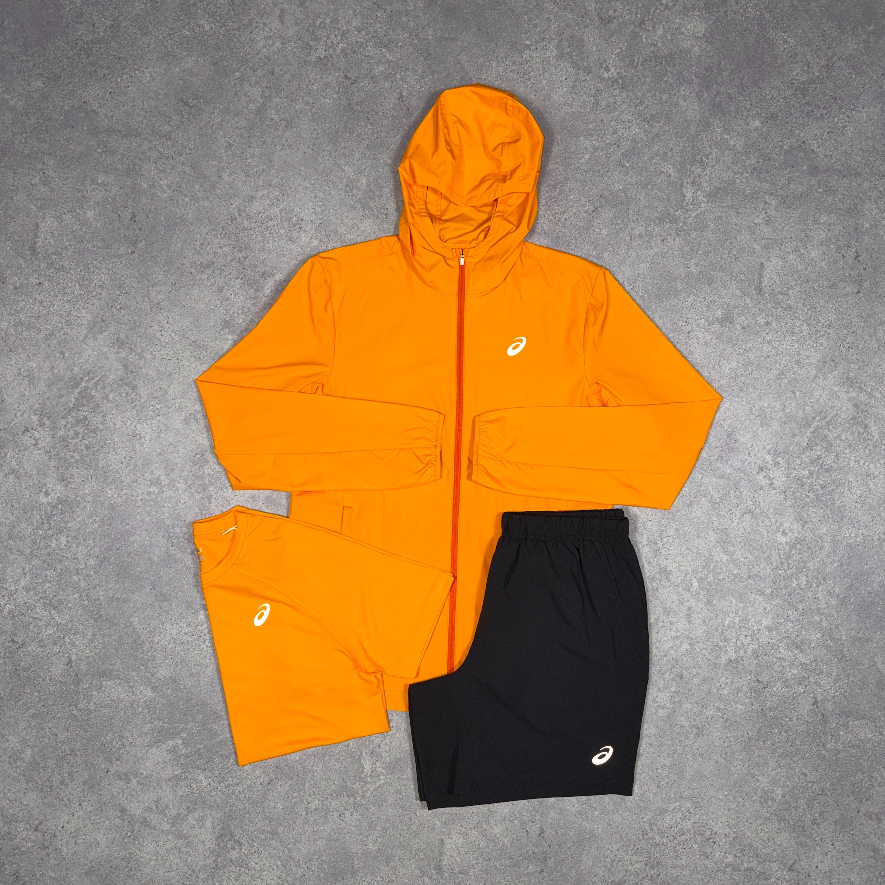 Asics 3 Piece Windrunner/Shorts Set Yamabuki/Black
