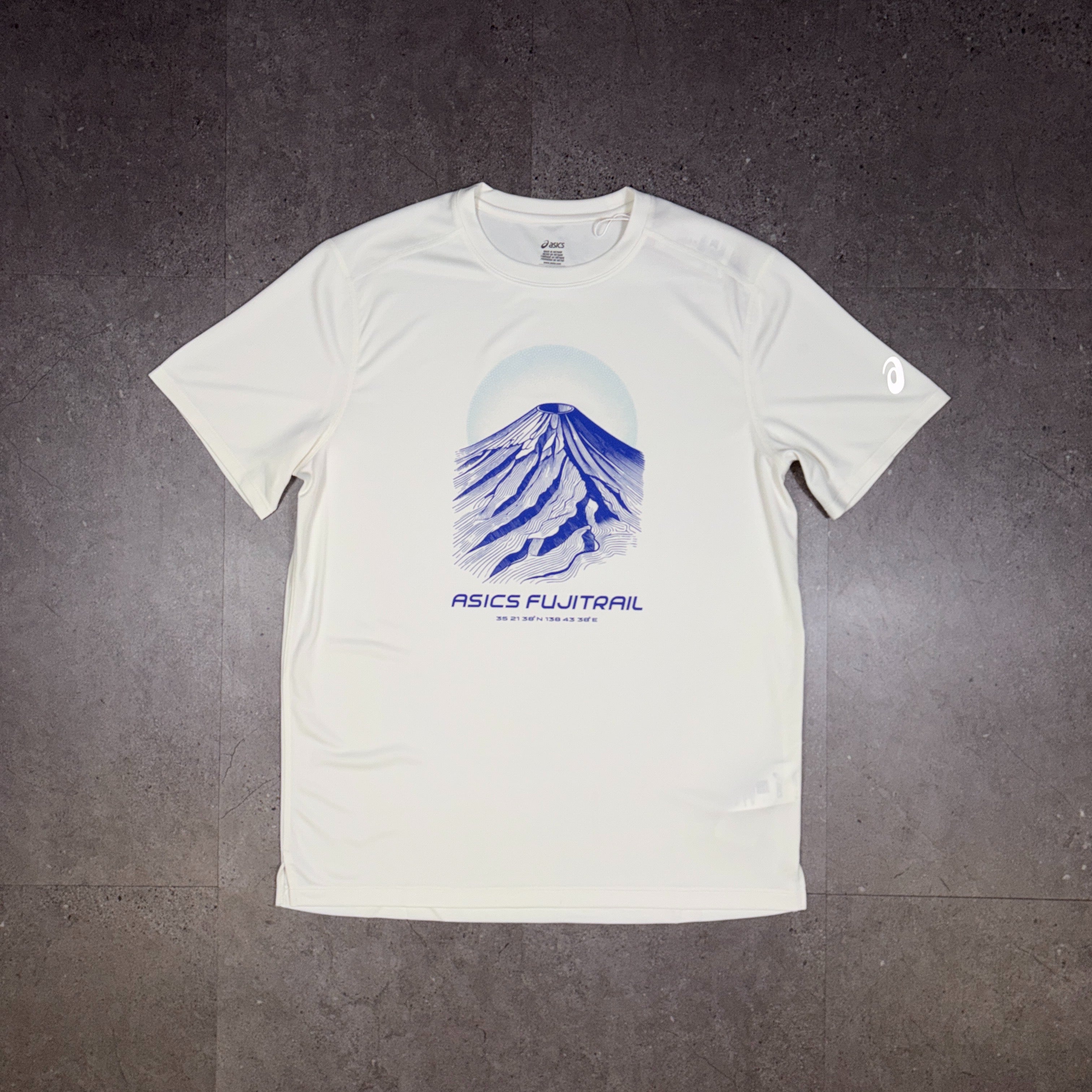 Asics Fujitrail Logo T-Shirt Cream/Cobalt Burst