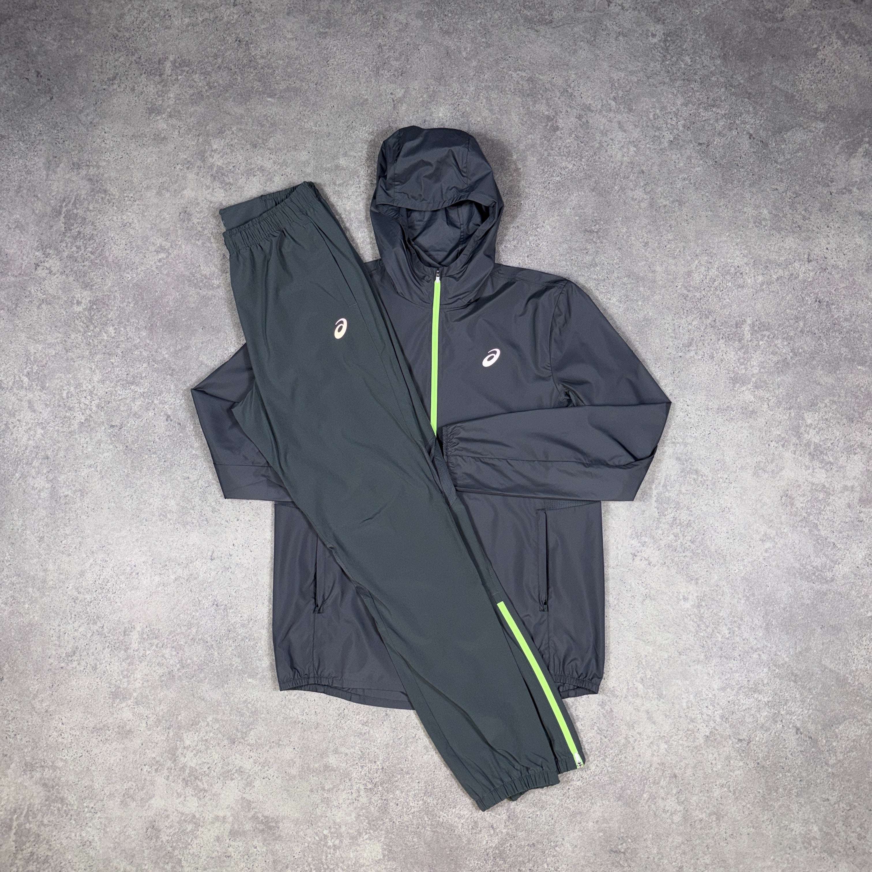 Asics Core Tracksuit Set Steel Grey/Neon