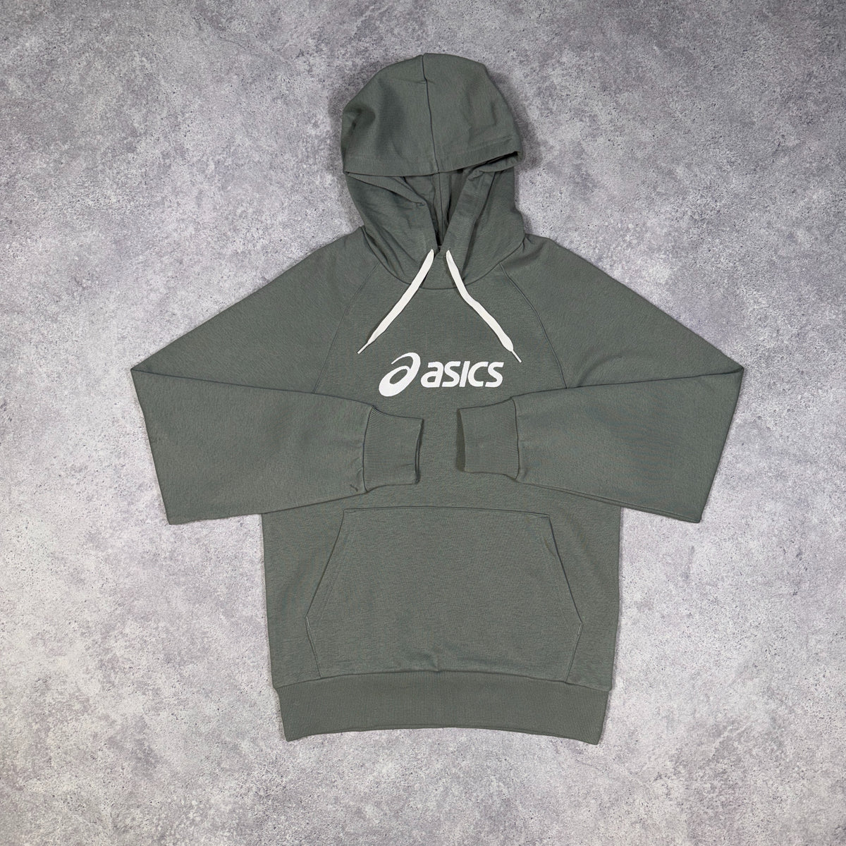 Asics Logo Fleece Pullover Hoodie Lichen Green
