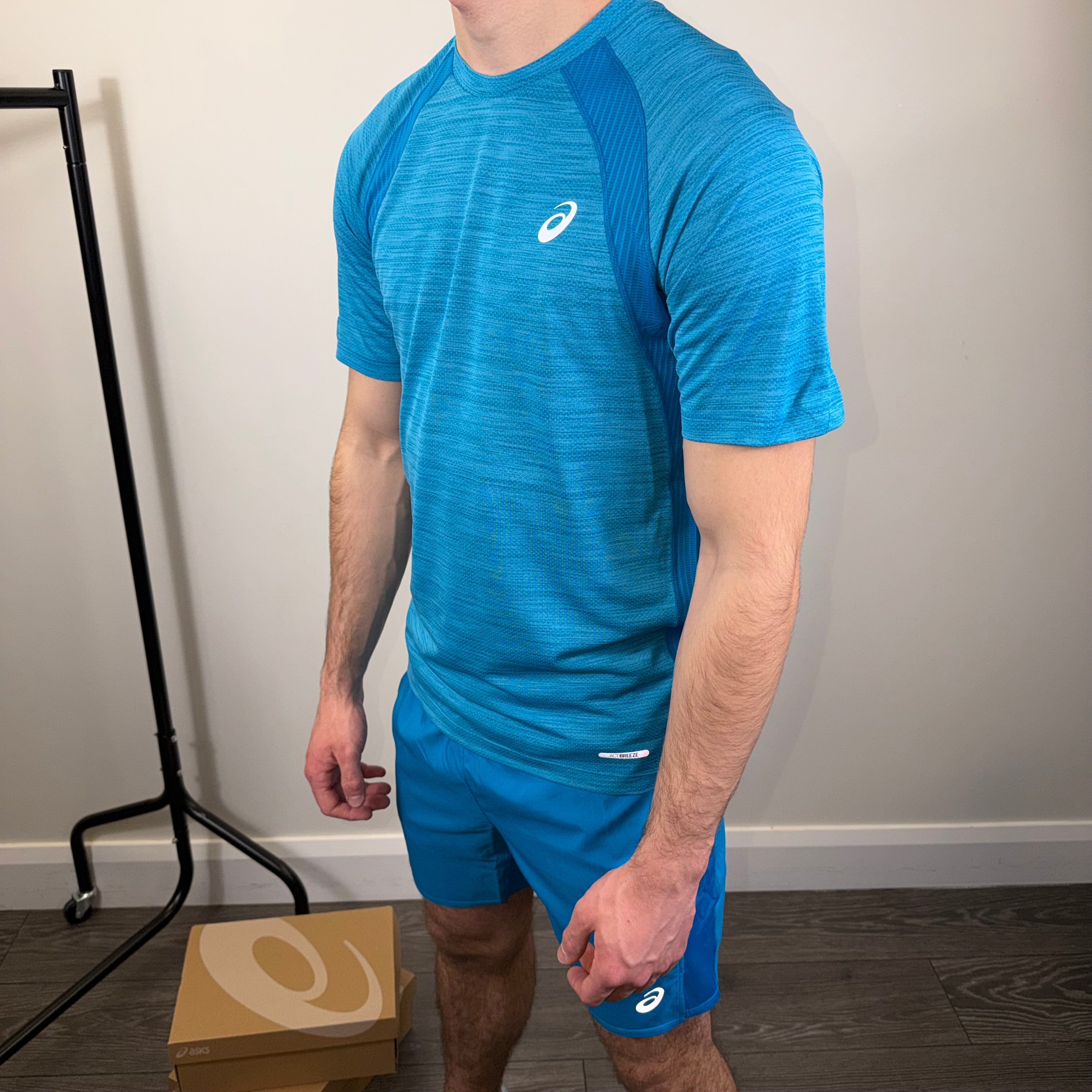 Asics Road T-Shirt/Shorts Set Aegean Blue