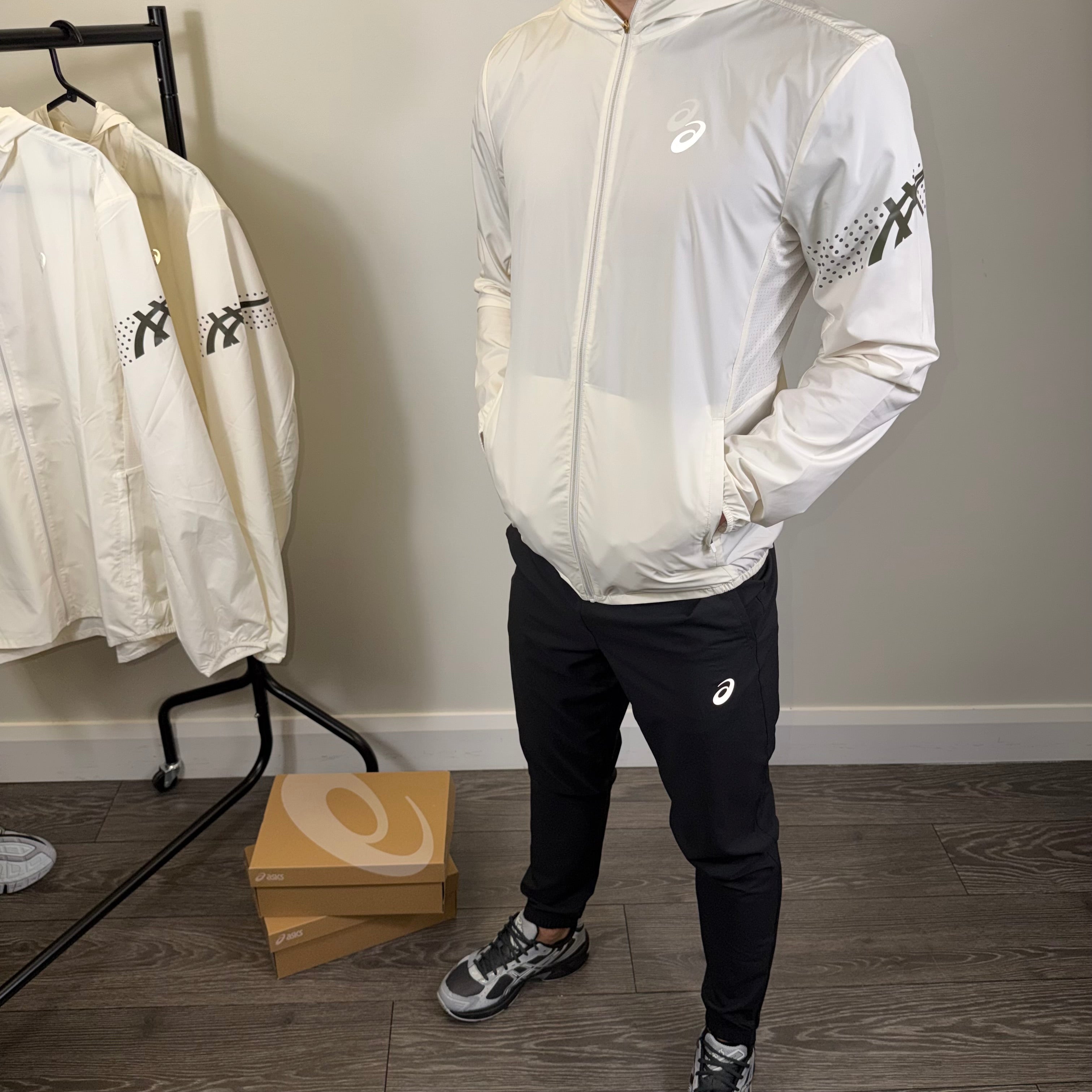 Asics Icon Tracksuit Set Cream/Black