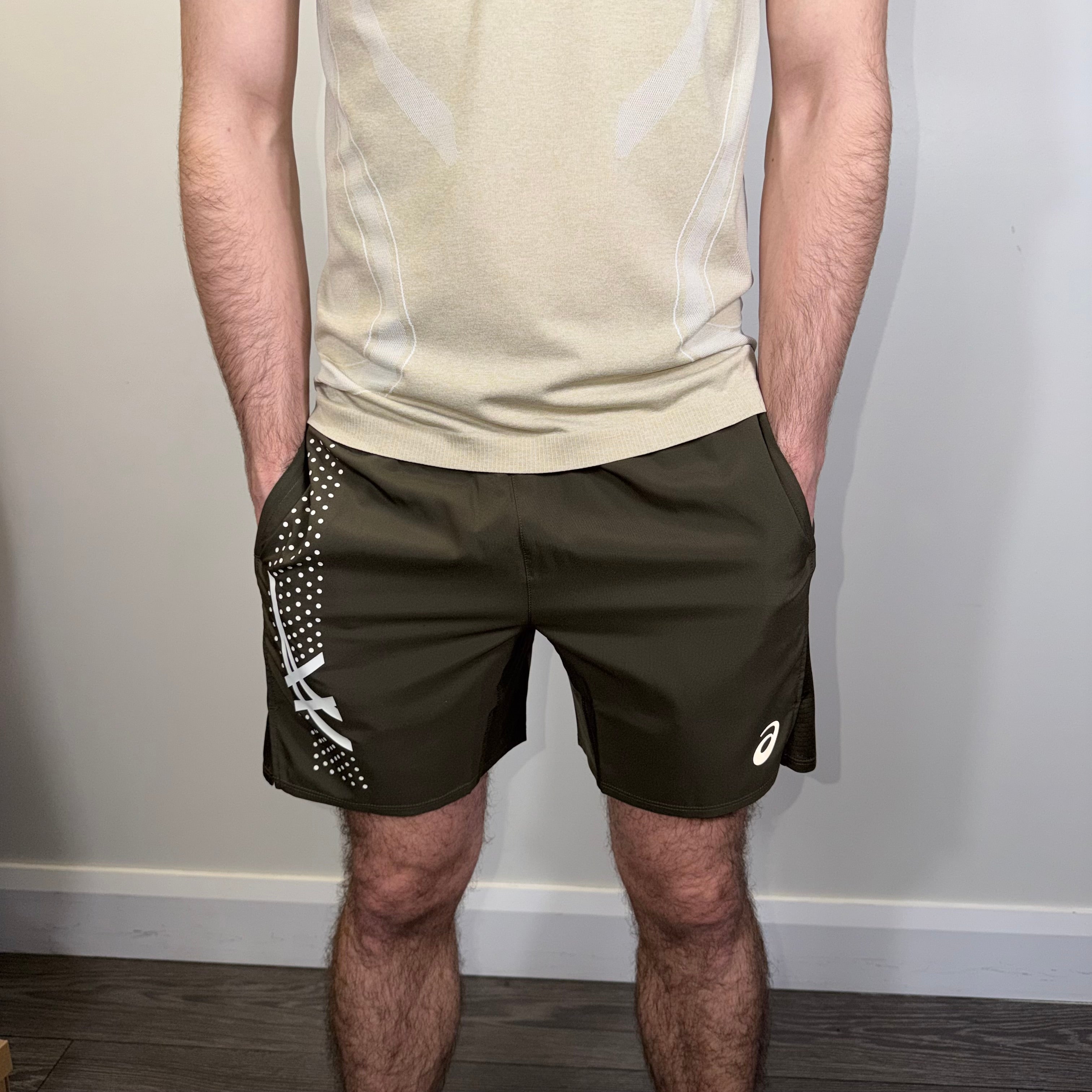 Asics Seamless T-Shirt/Shorts Set Cream/Brownstone
